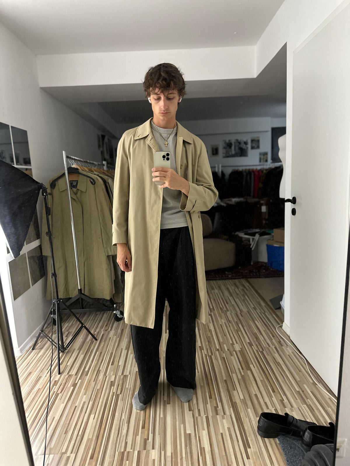 Vintage Burberry Car Coat Beige Size 48 M