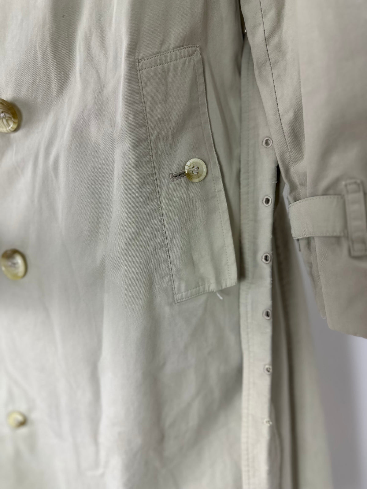 Vintage Burberry Trench Coat Creme Size 8 XS