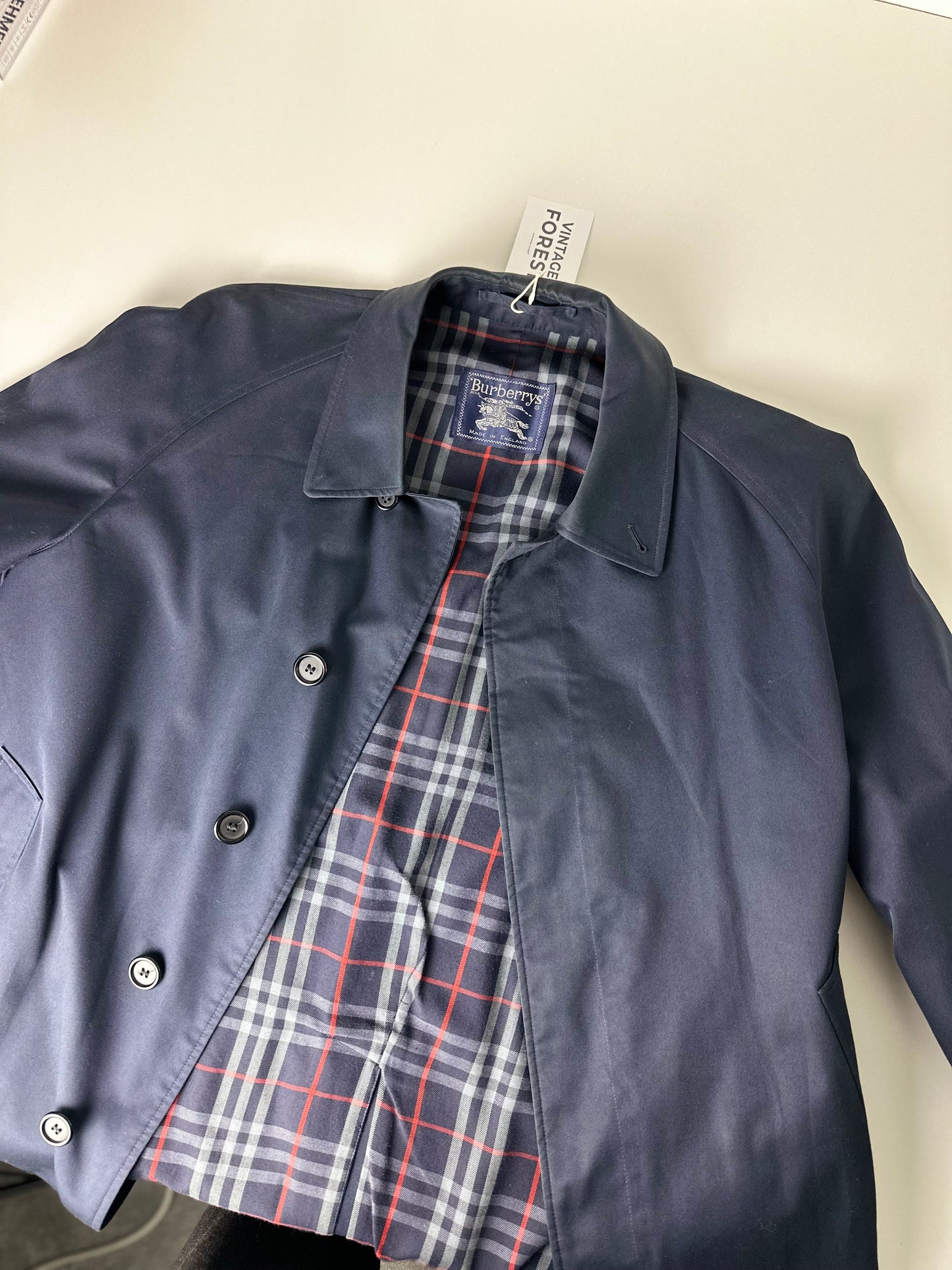 Vintage Burberry Car Coat Navy Size 50 L
