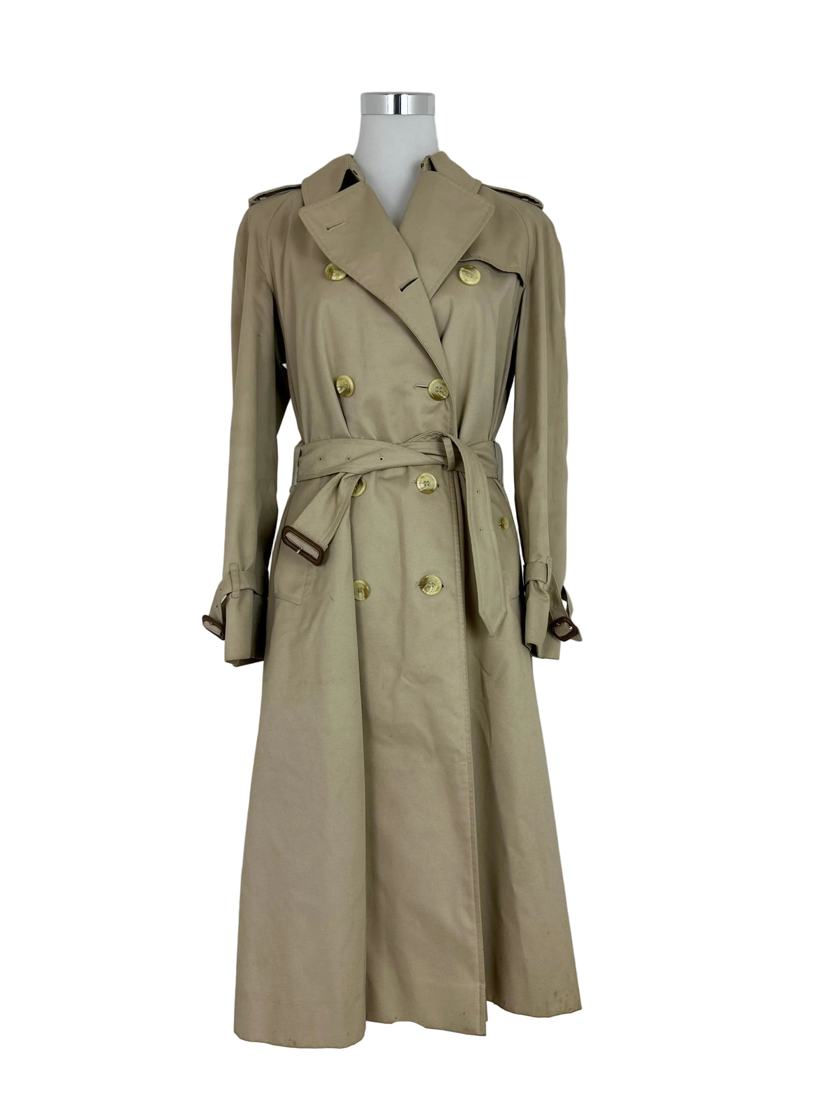 Vintage Burberry Trench Coat Creme Size 10 S