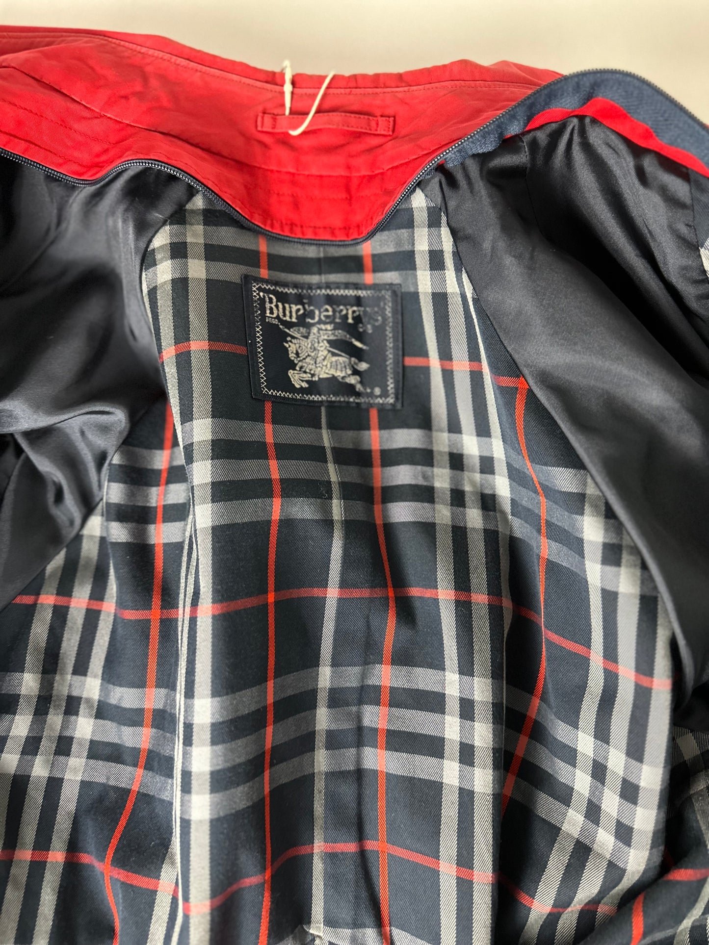Vintage Burberry Trench Coat Red Size 12 M With Inlet