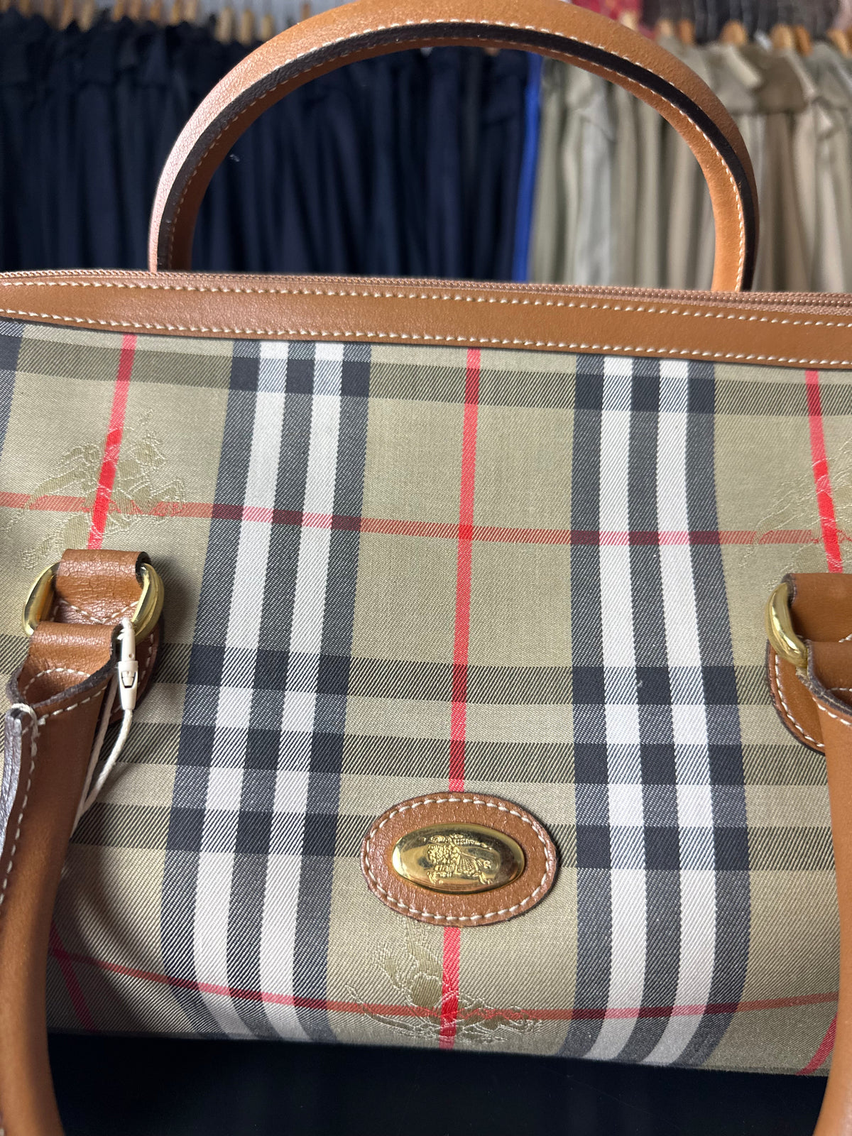 Vintage Burberry Nova Check Boston Bag