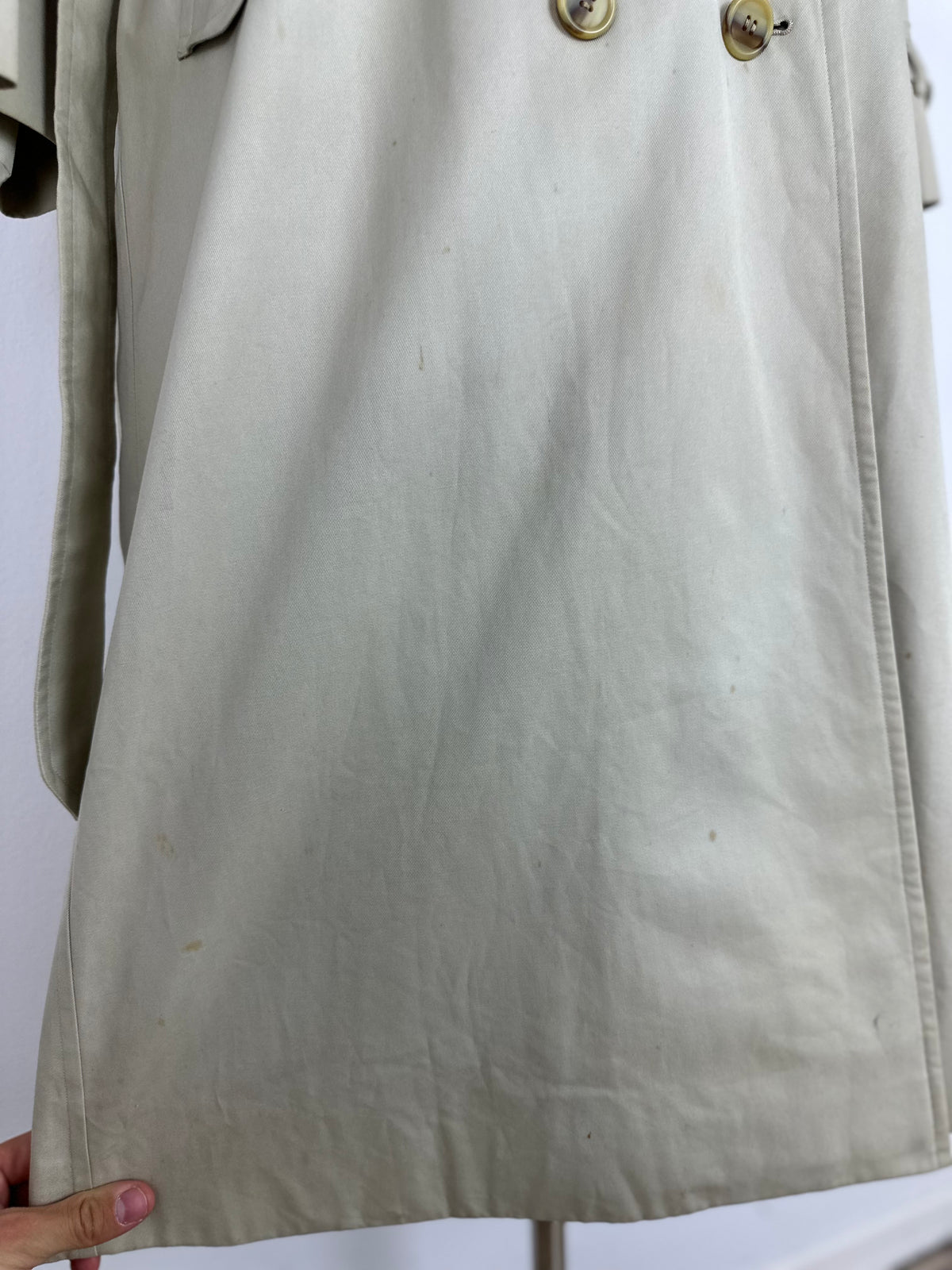 Vintage Burberry Trench Coat Creme Size 10 S With Lining
