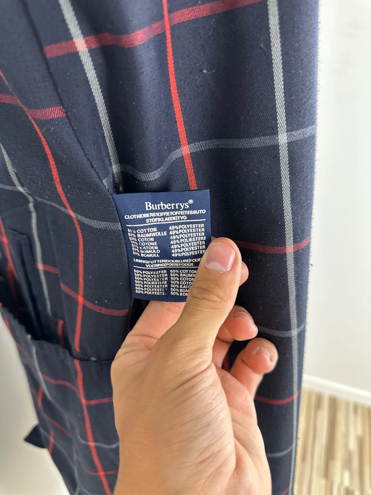 Vintage Burberry Car Coat Navy Size 14 L