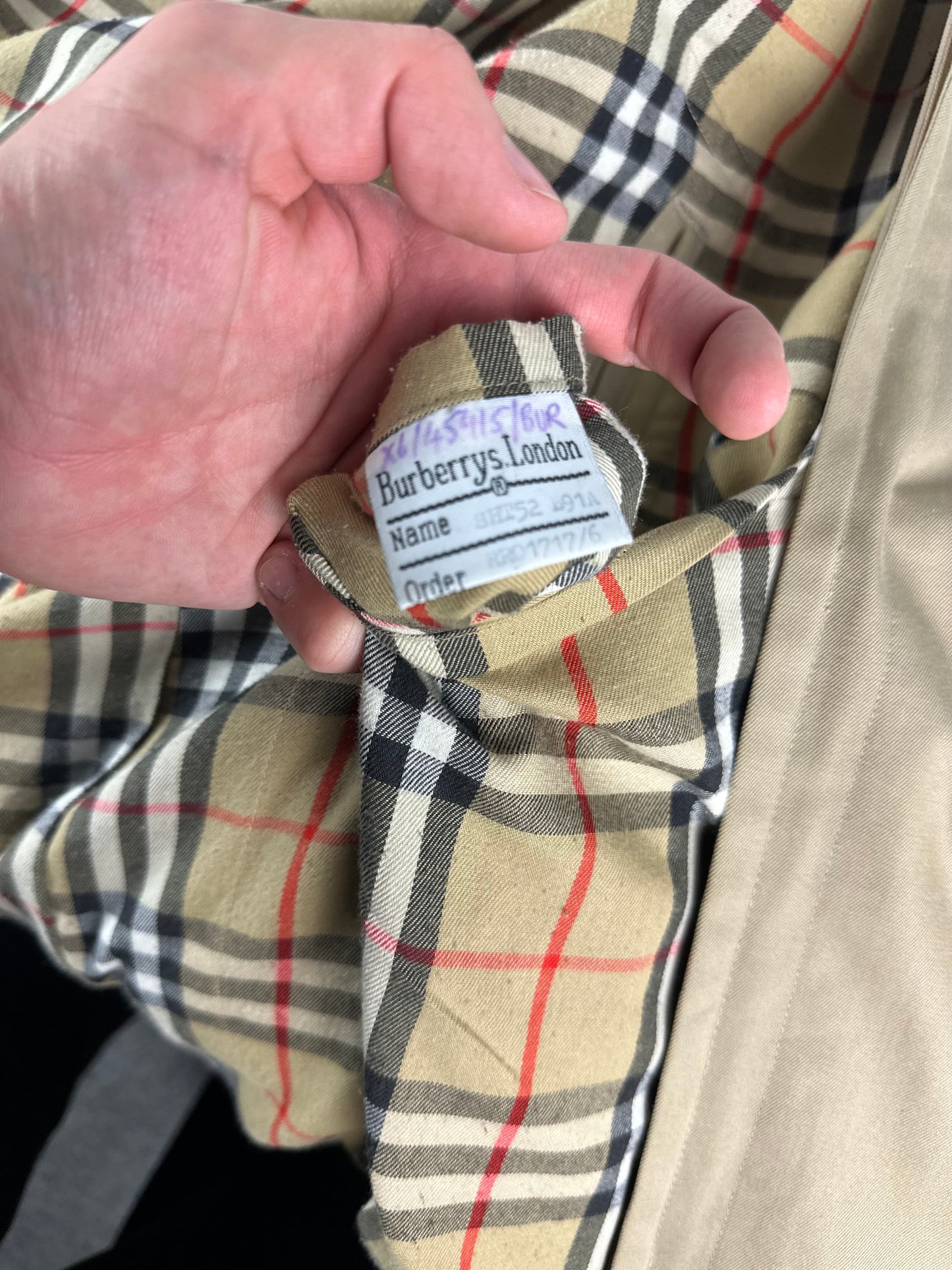 Vintage Burberry Trench Coat Beige Size 52 L With Lining