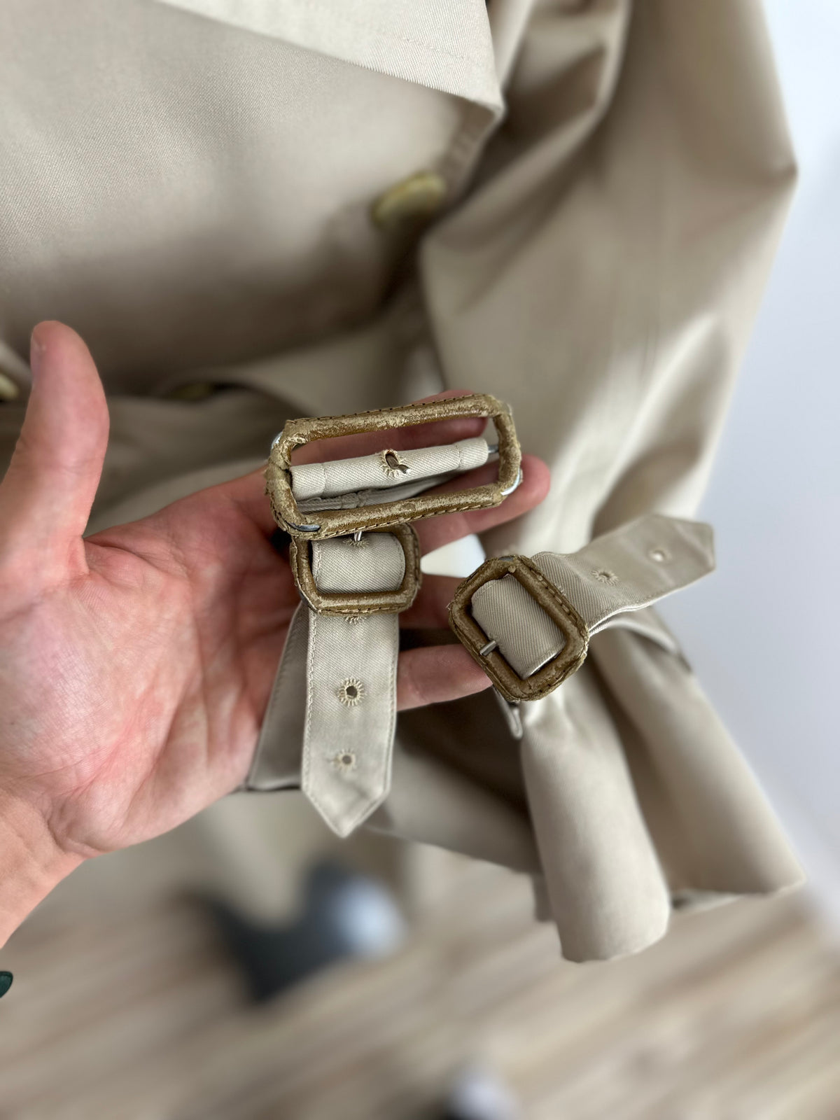 Vintage Burberry Trench Coat Creme Size 56 XL