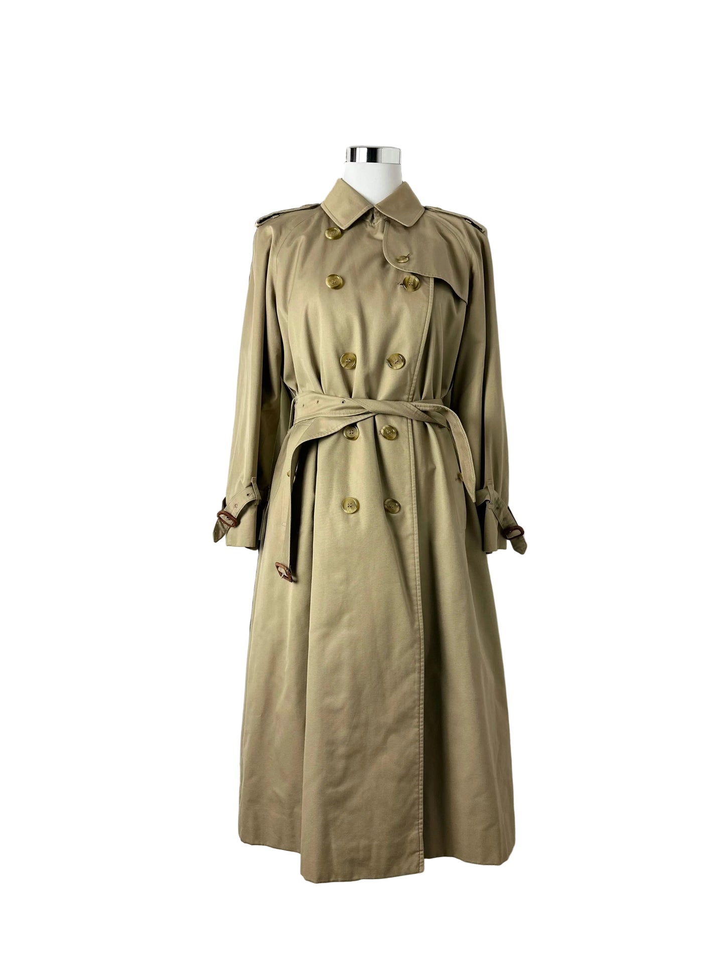 Vintage Burberry Trench Coat Beige Size 10 S With Lining