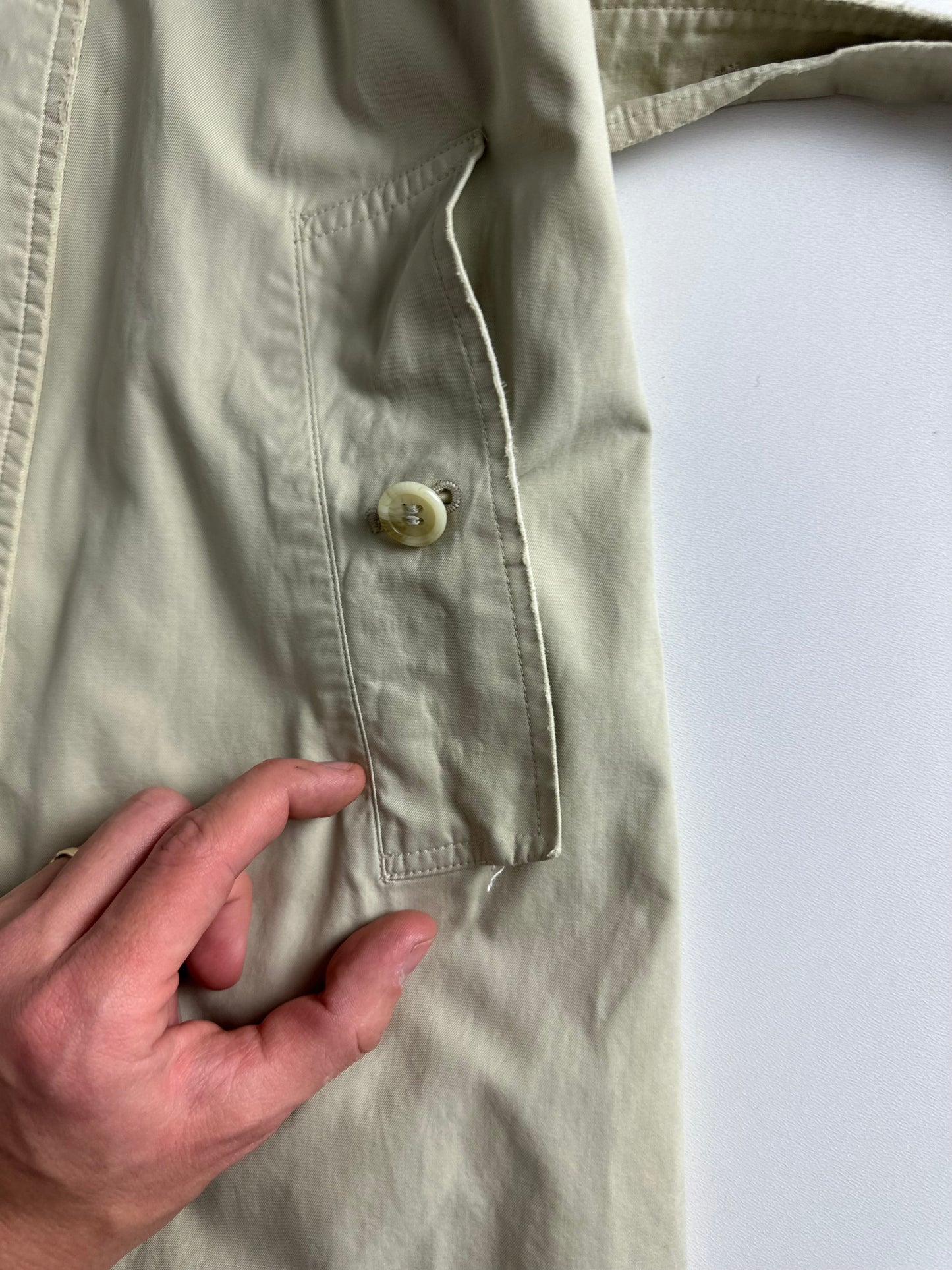Vintage Burberry Trench Coat Creme Size 8 XS
