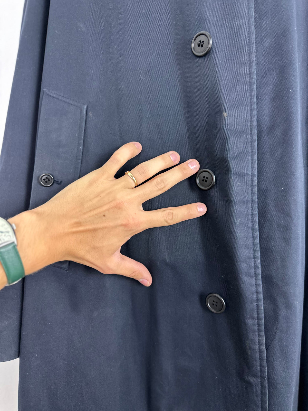 Vintage Burberry Car Coat Navy Size 52 L