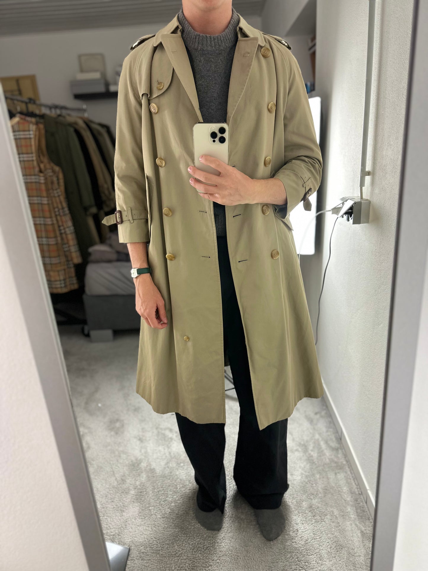 Vintage Burberry Trench Coat Size 12 M