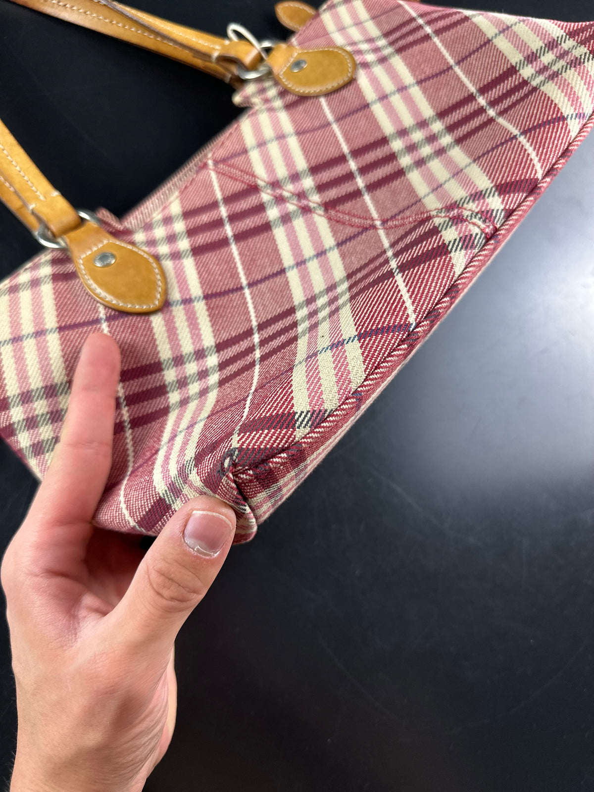 Vintage Burberry Plaid Nova Check Tote Bag