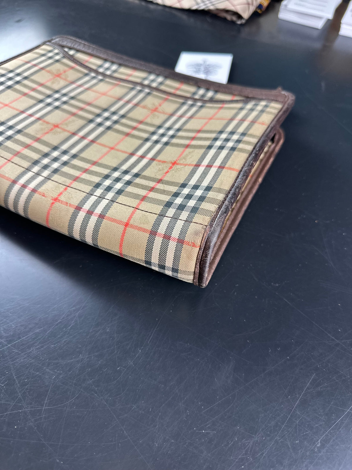 Vintage Burberry Haymarket Check Clutch