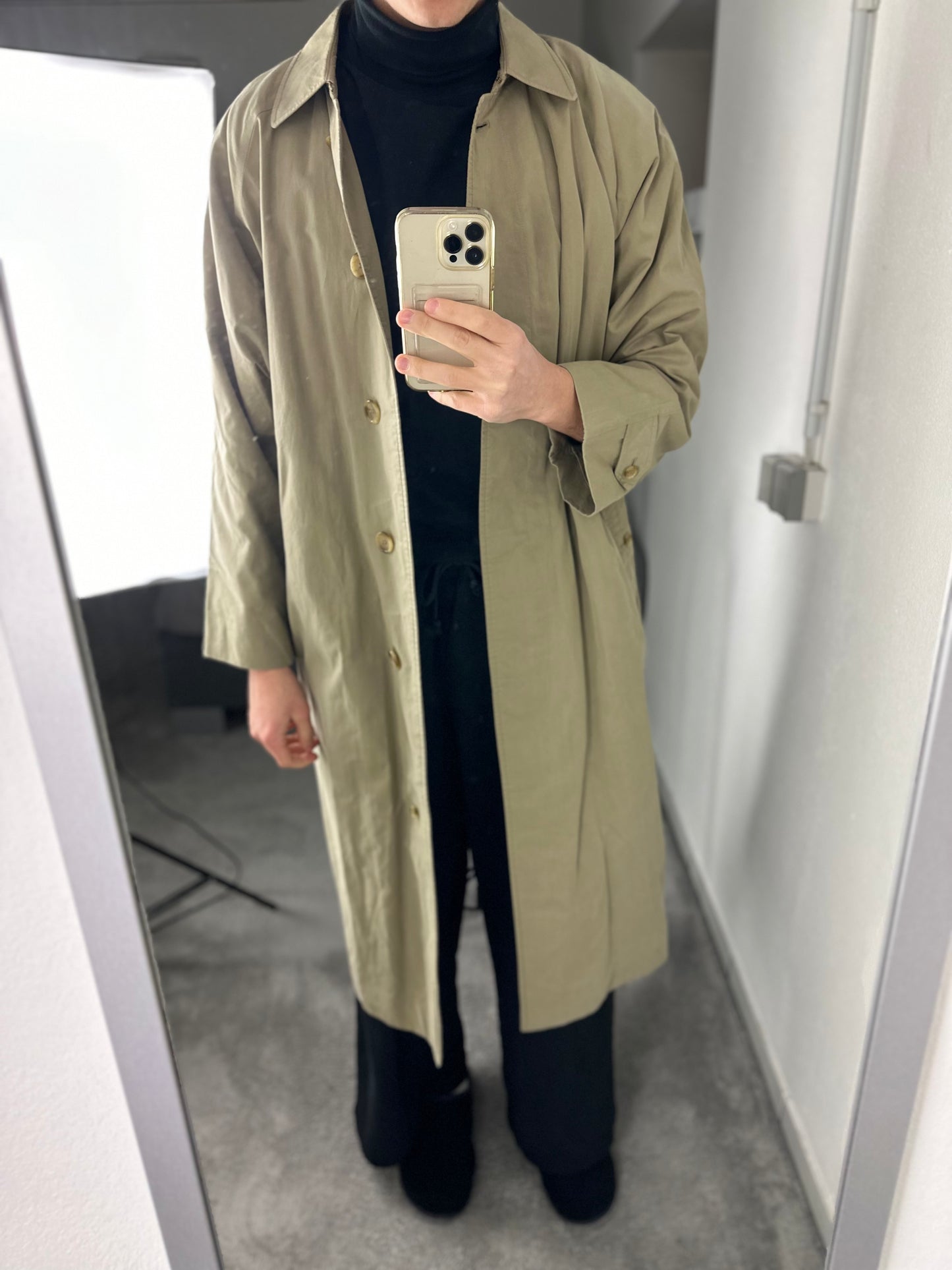 Vintage Burberry Car Coat Beige Size 16 XL