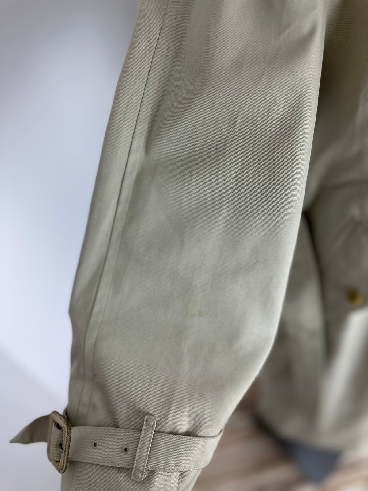 Vintage Burberry Trench Coat Creme Size 10 S With Lining