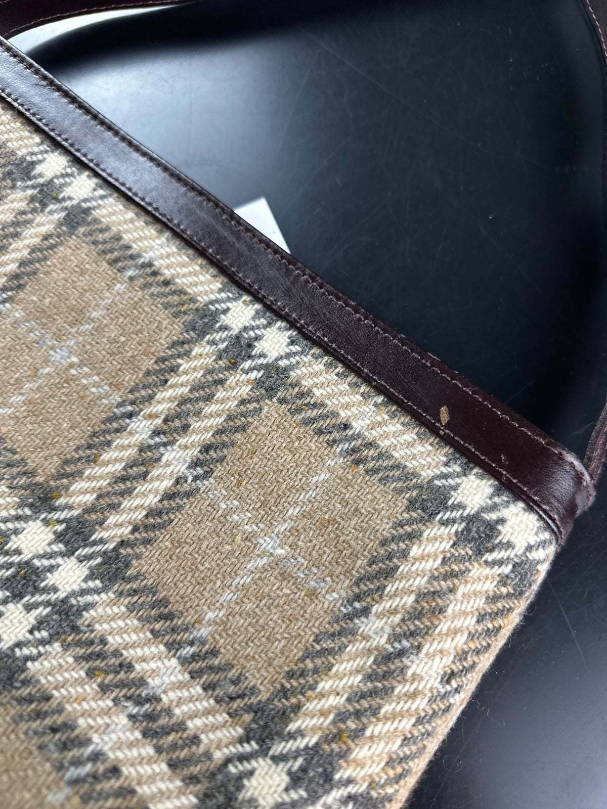 Vintage Burberry Wool Shoulder Bag