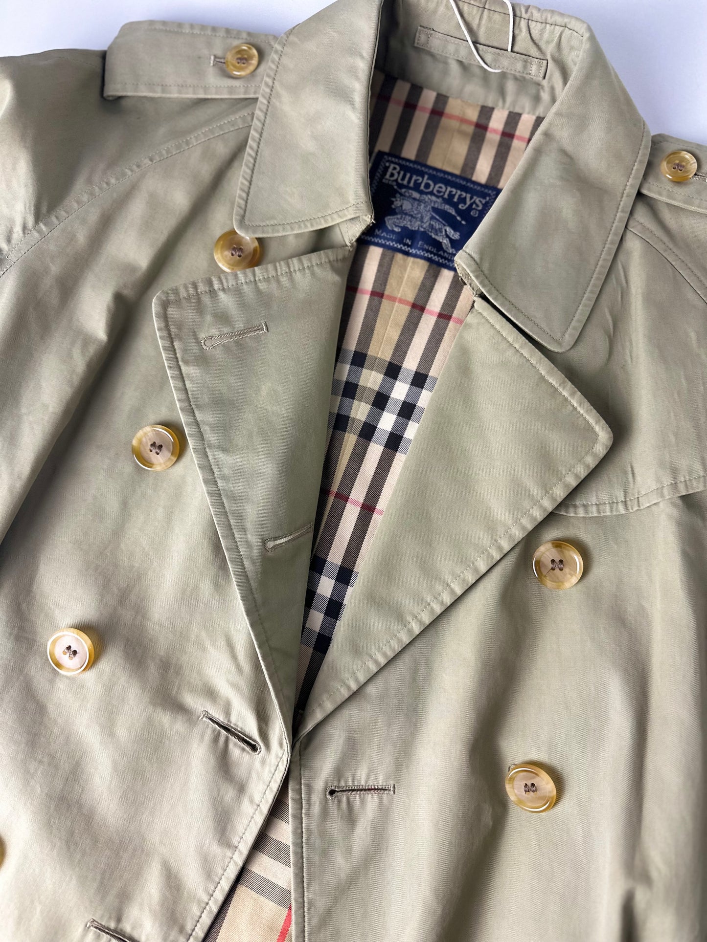 Vintage Burberry Trench Coat Oliv Size 6 XXS