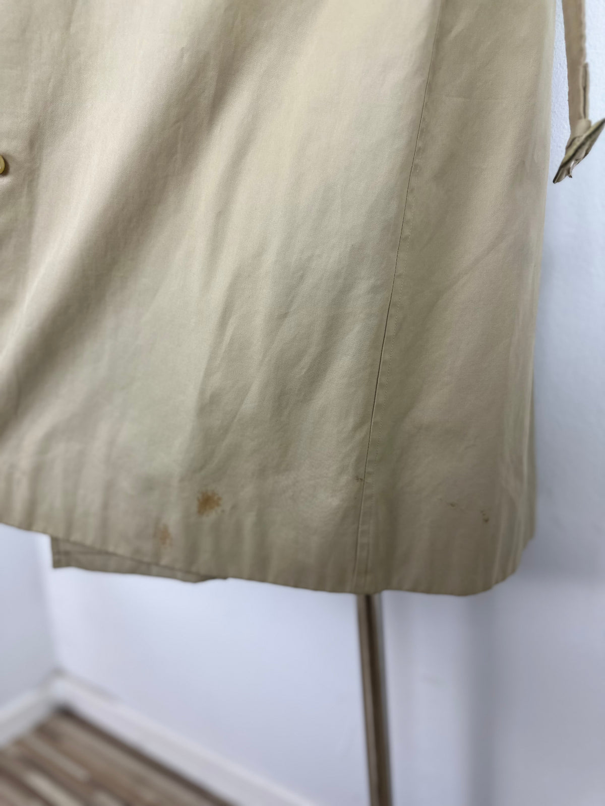 Vintage Burberry Trench Coat Creme Size 12 M