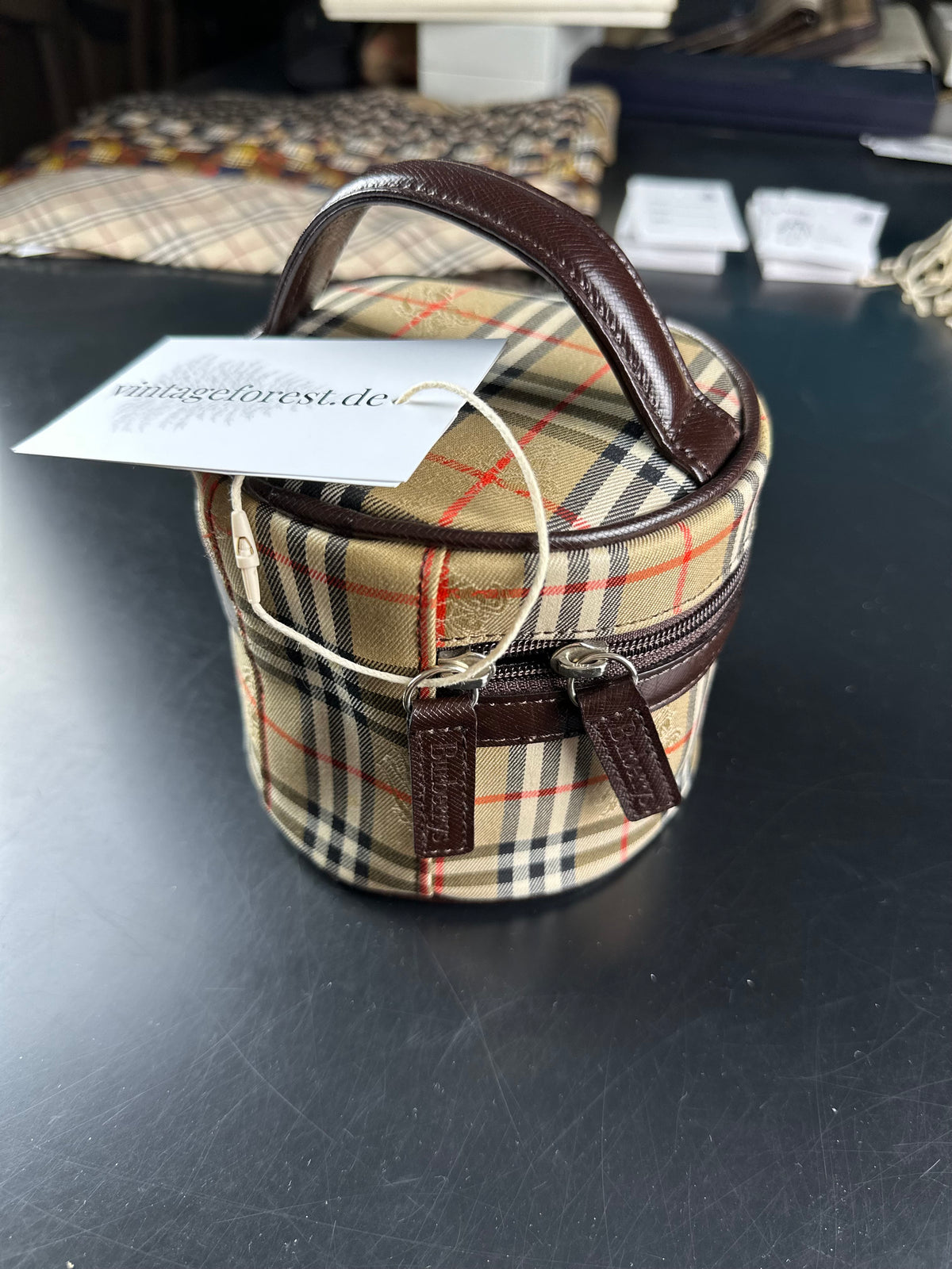 Vintage Burberry Haymarket Nova Check Makeup Bag Pouch