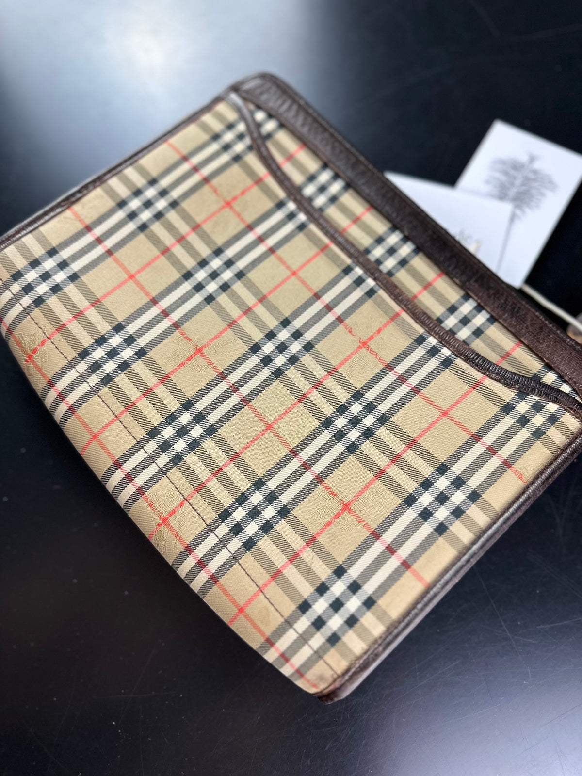 Vintage Burberry Haymarket Check Clutch