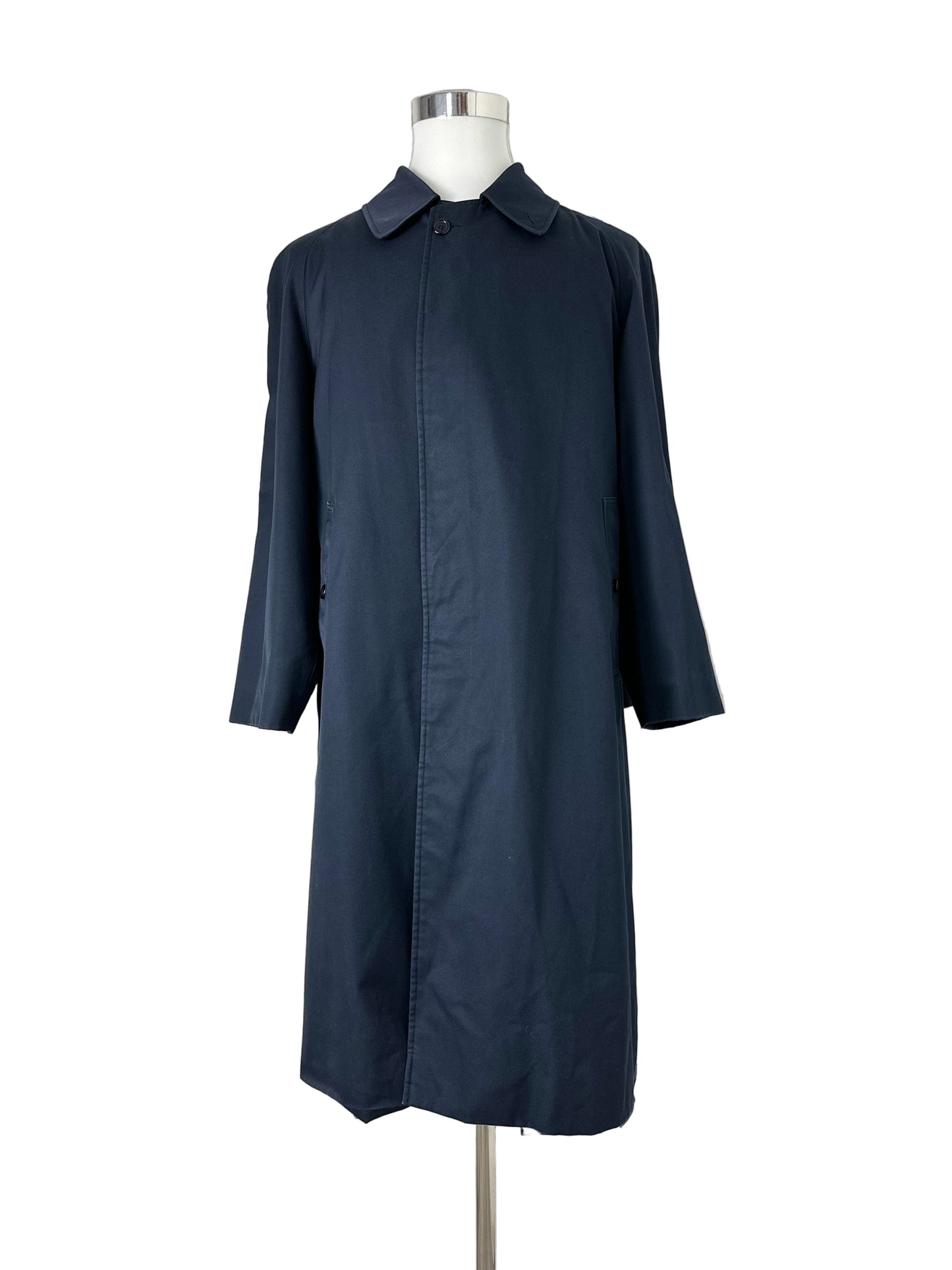 Vintage Burberry Car Coat Navy Size 50 L With Lining