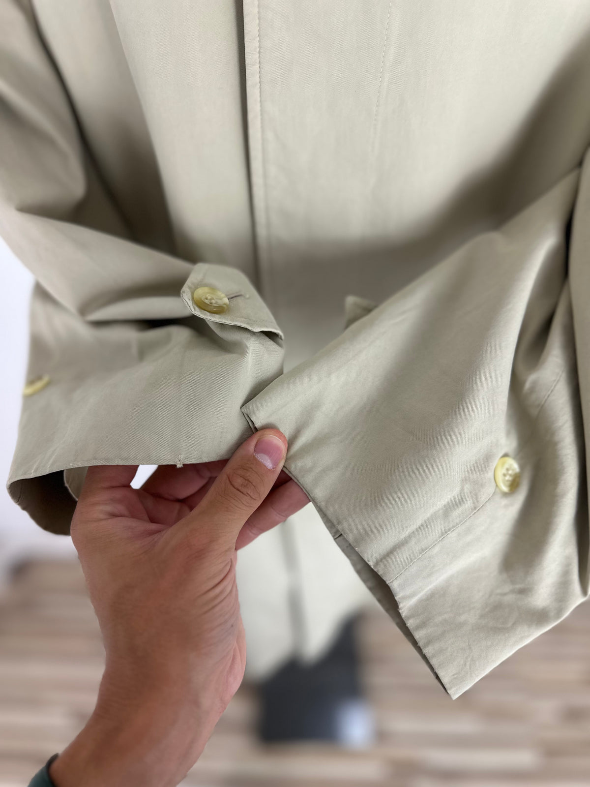Vintage Burberry Car Coat Creme Size 58 XXL