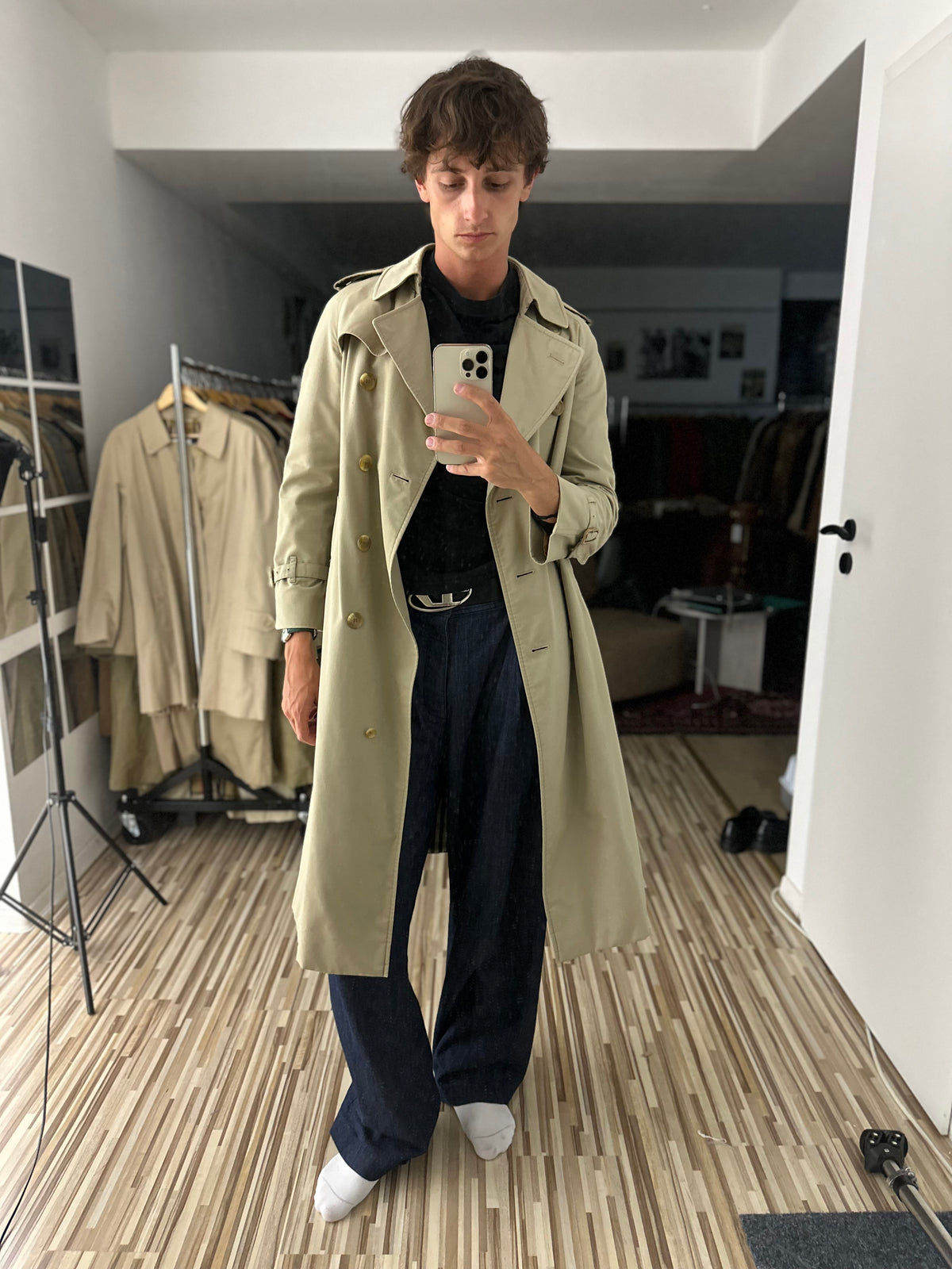 Vintage Burberry Trench Coat Beige Size 10 S