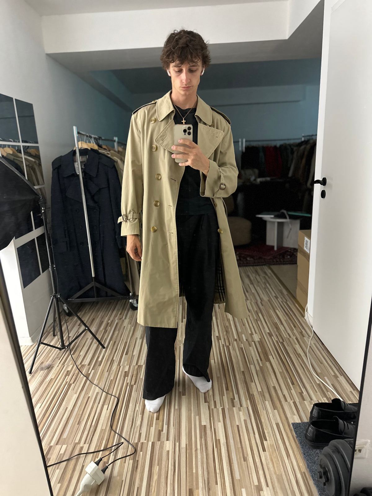 Vintage Burberry Trench Coat Beige Size 52 L
