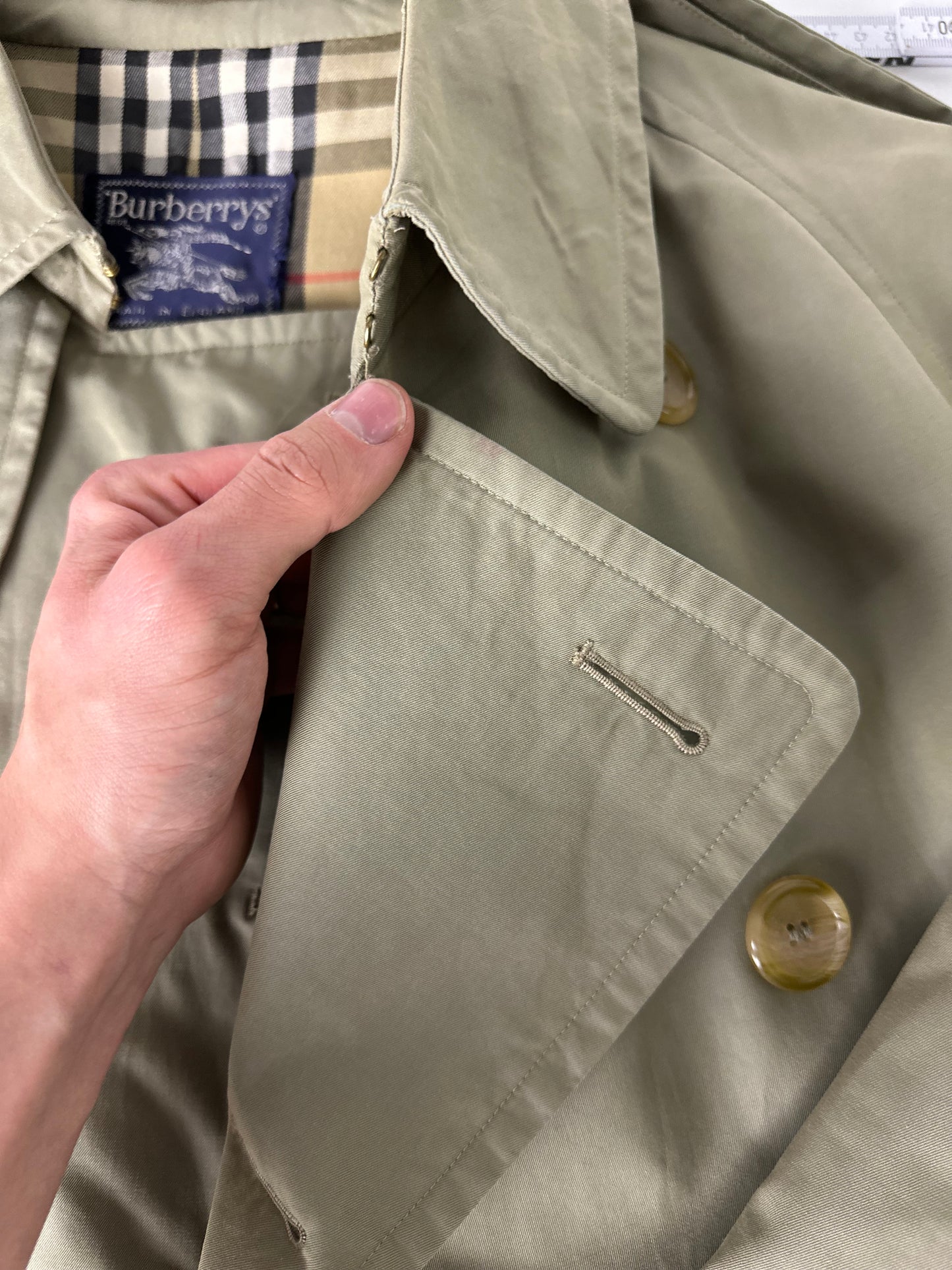 Vintage Burberry Trench Coat Oliv Size 52 L