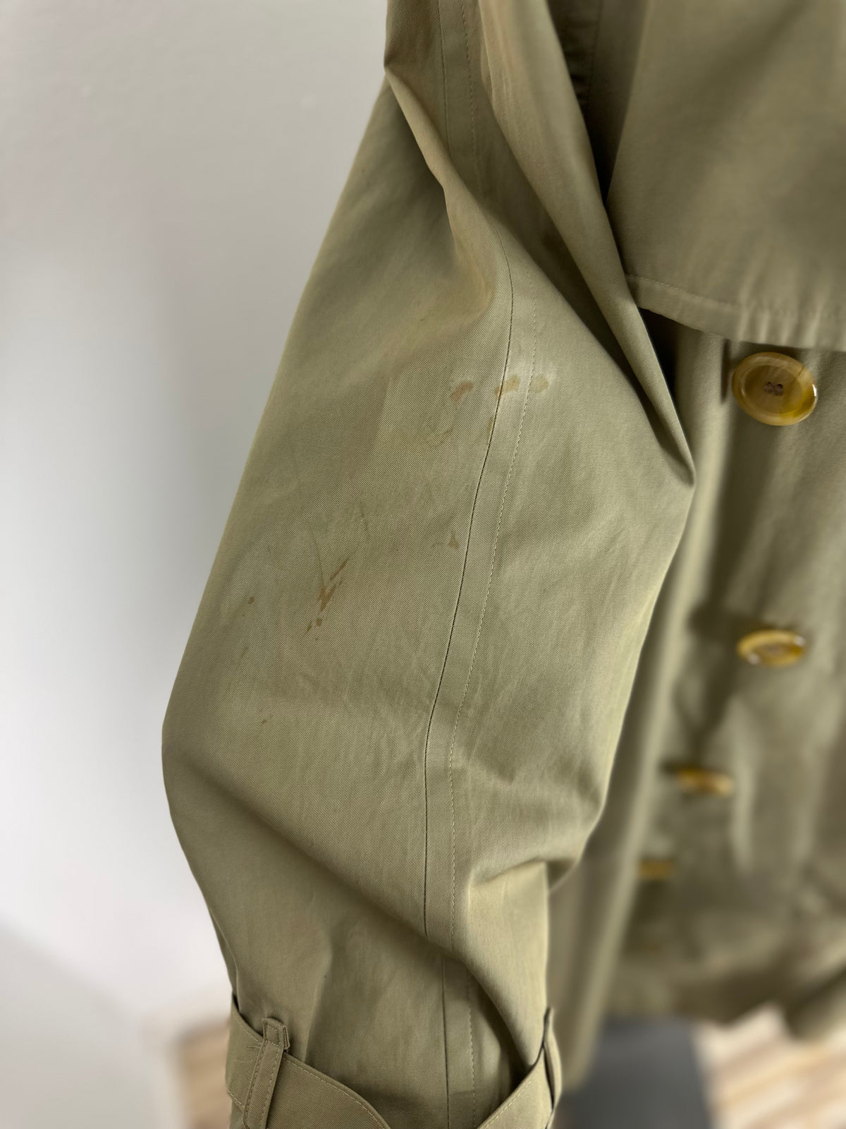 Vintage Burberry Trench Coat Oliv Size 48 M