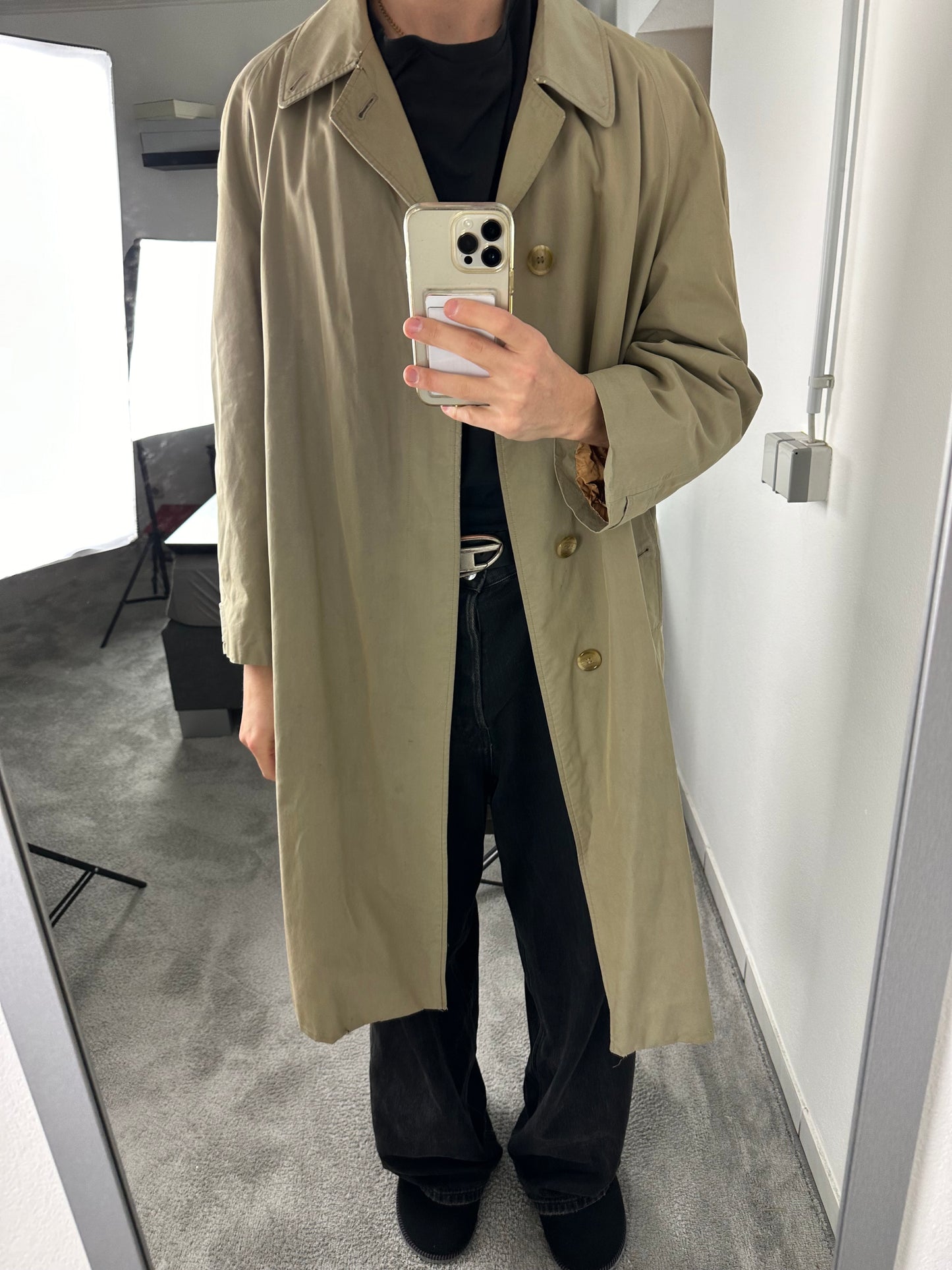 Vintage Burberry Car Coat Beige Size 58 XXL