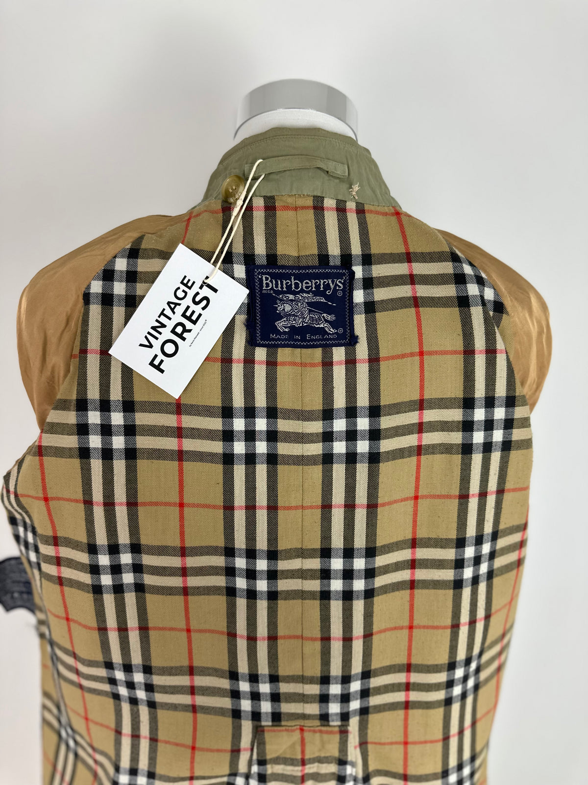 Vintage Burberry Trench Coat Oliv Size 10 S