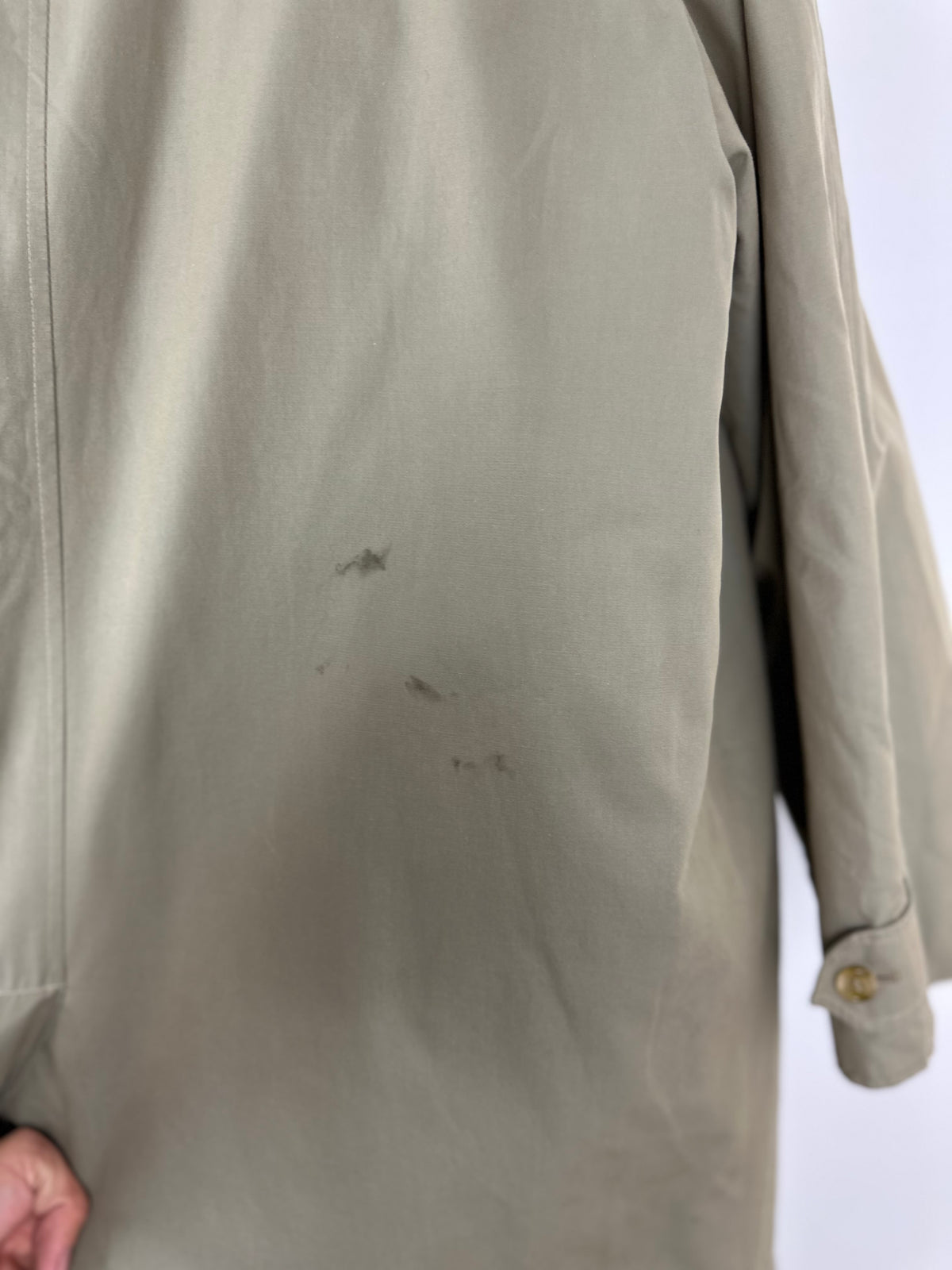 Vintage Burberry Car Coat Oliv Size 16 XL With Lining