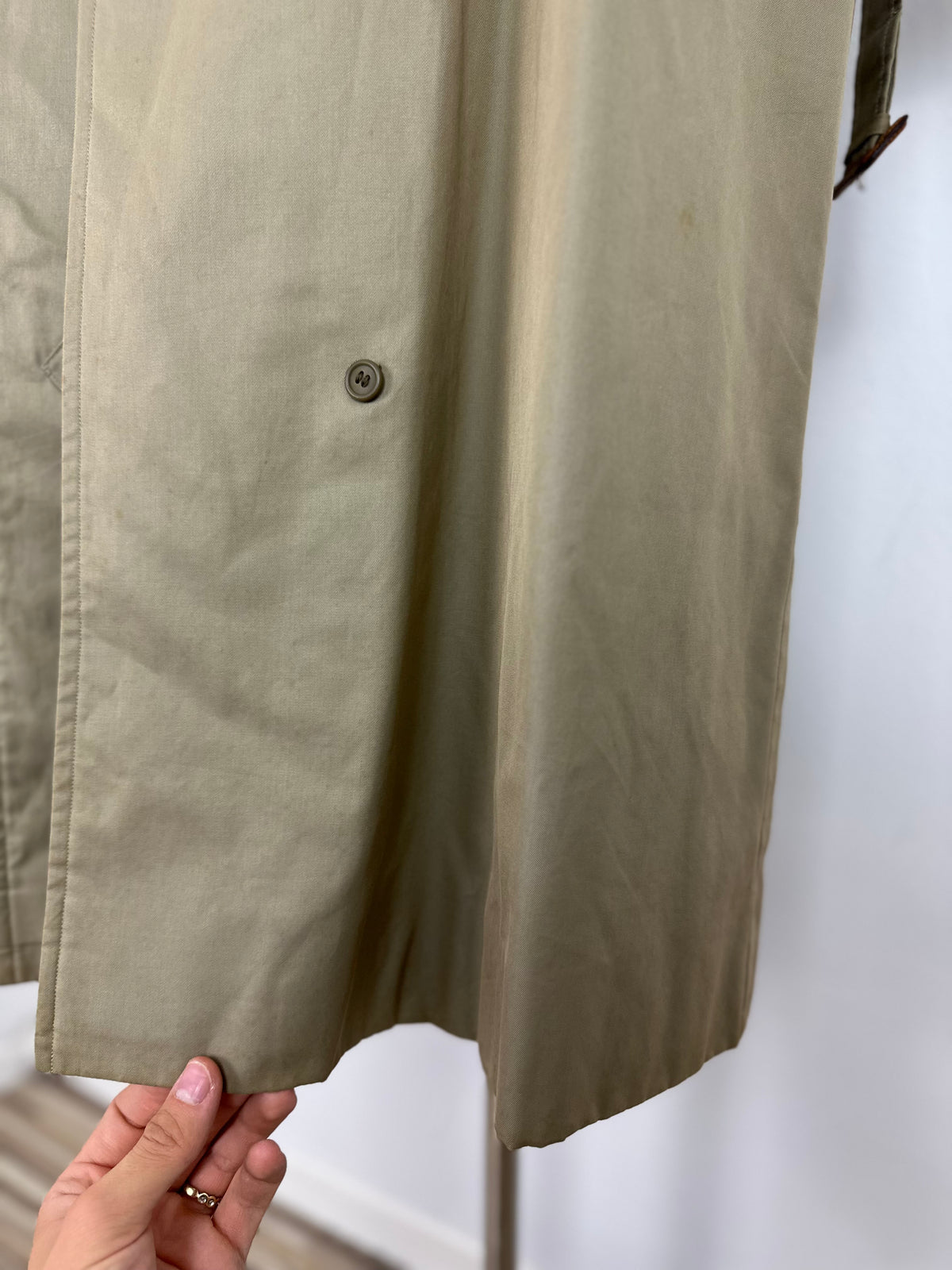 Vintage Burberry Trench Coat Oliv Size 10 S