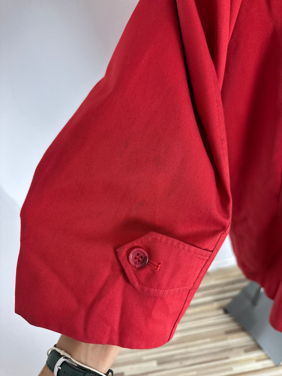 Vintage Burberry Trench Car Coat Red Size 14 L