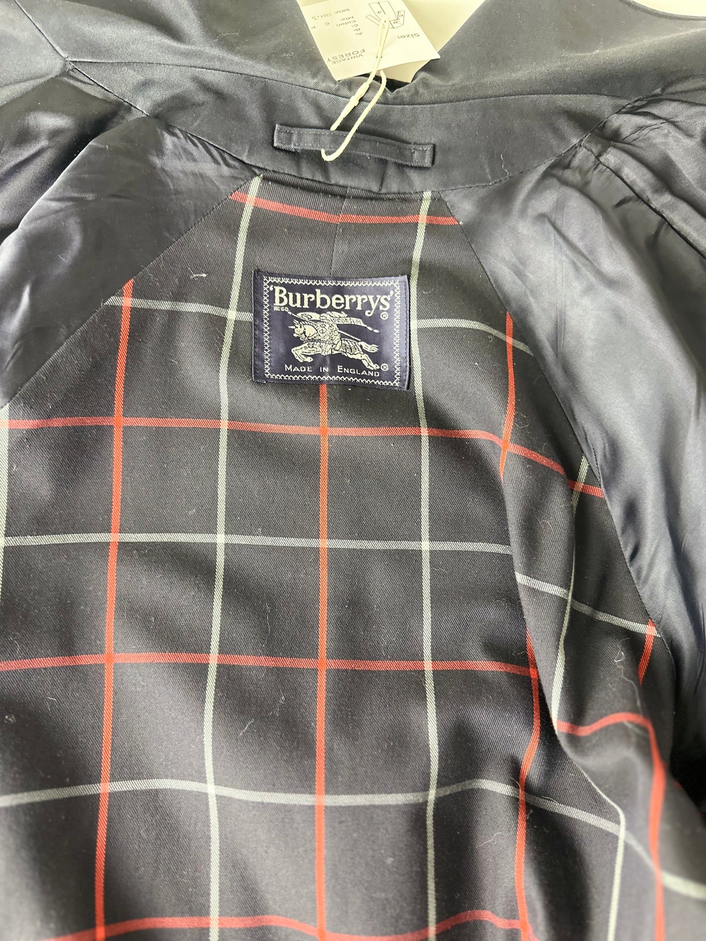 Vintage Burberry Car Coat Navy Size 12 M
