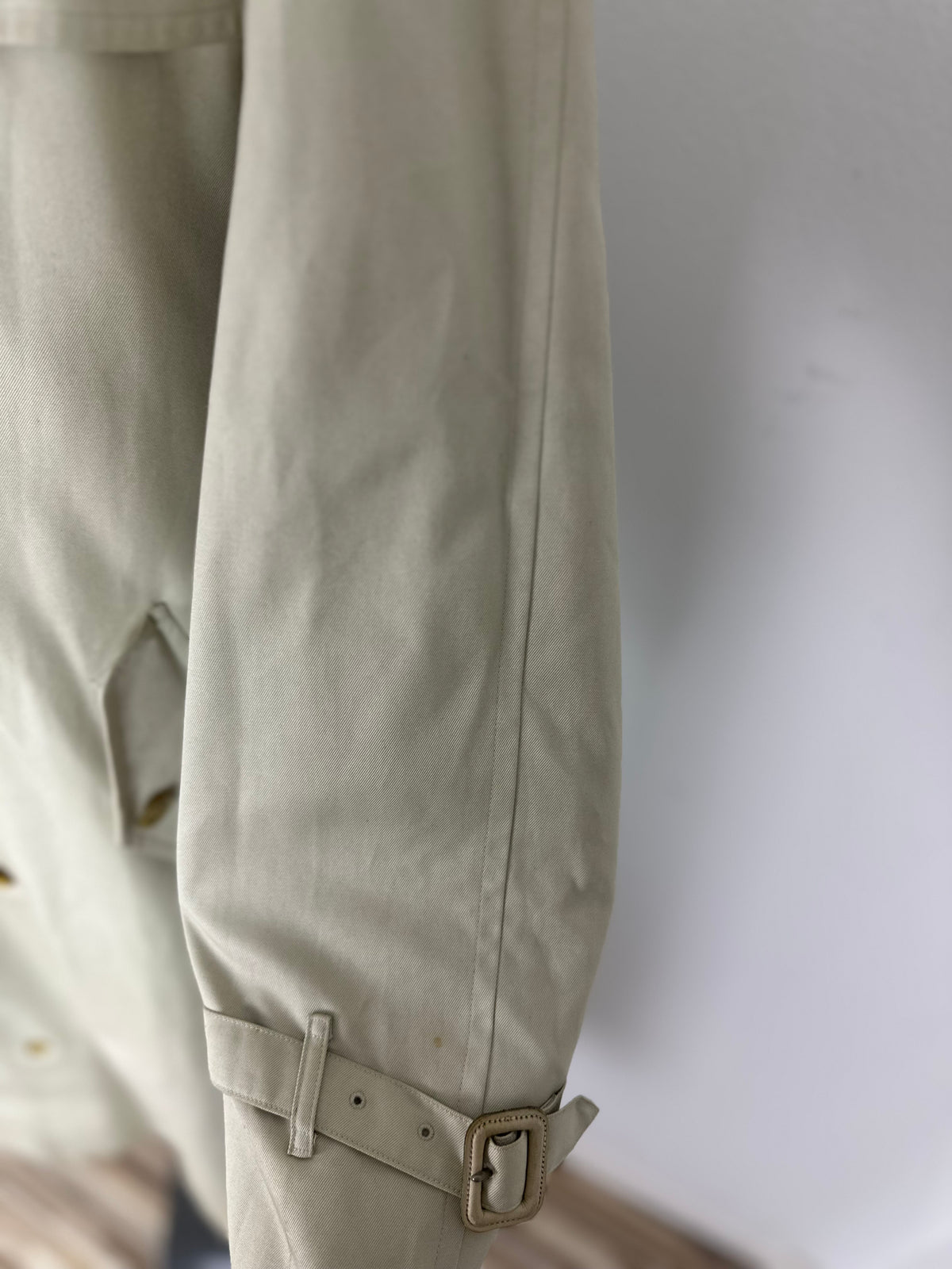 Vintage Burberry Trench Coat Creme Size 10 S With Lining