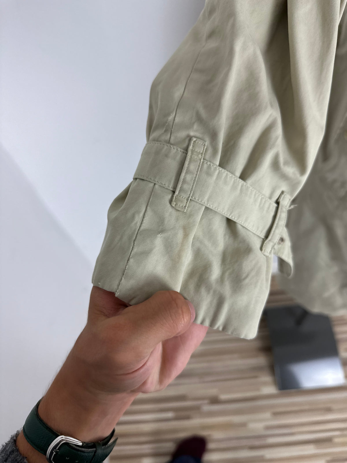 Vintage Burberry Trench Coat Creme Size 8 XS