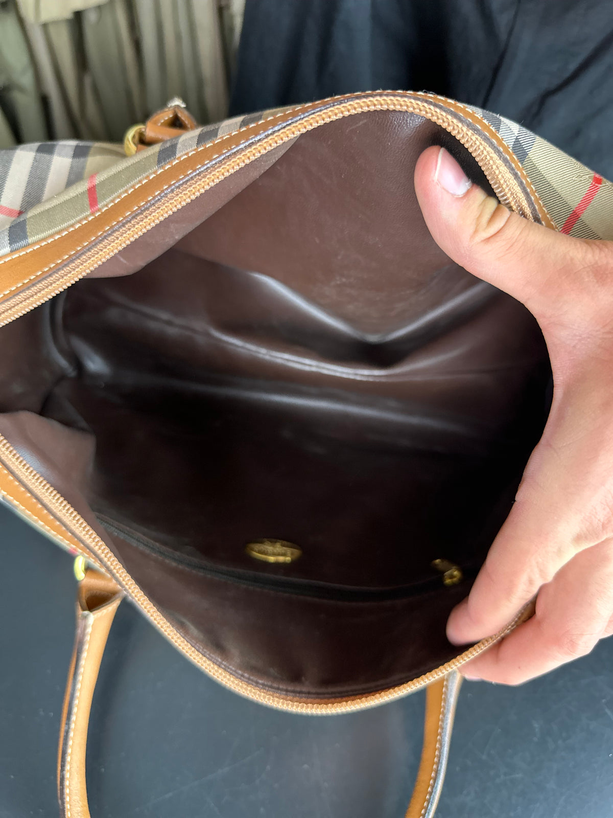 Vintage Burberry Nova Check Boston Bag