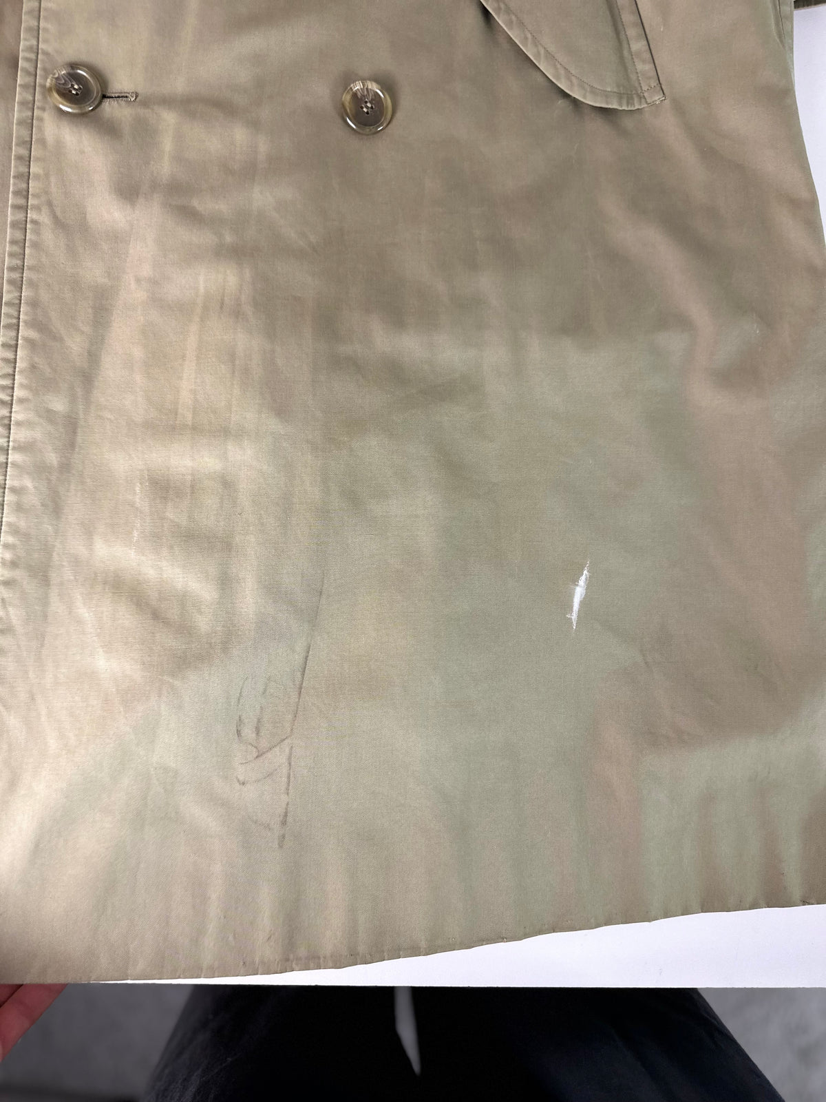 Vintage Burberry Trench Coat Khaki Size 48 M With Lining