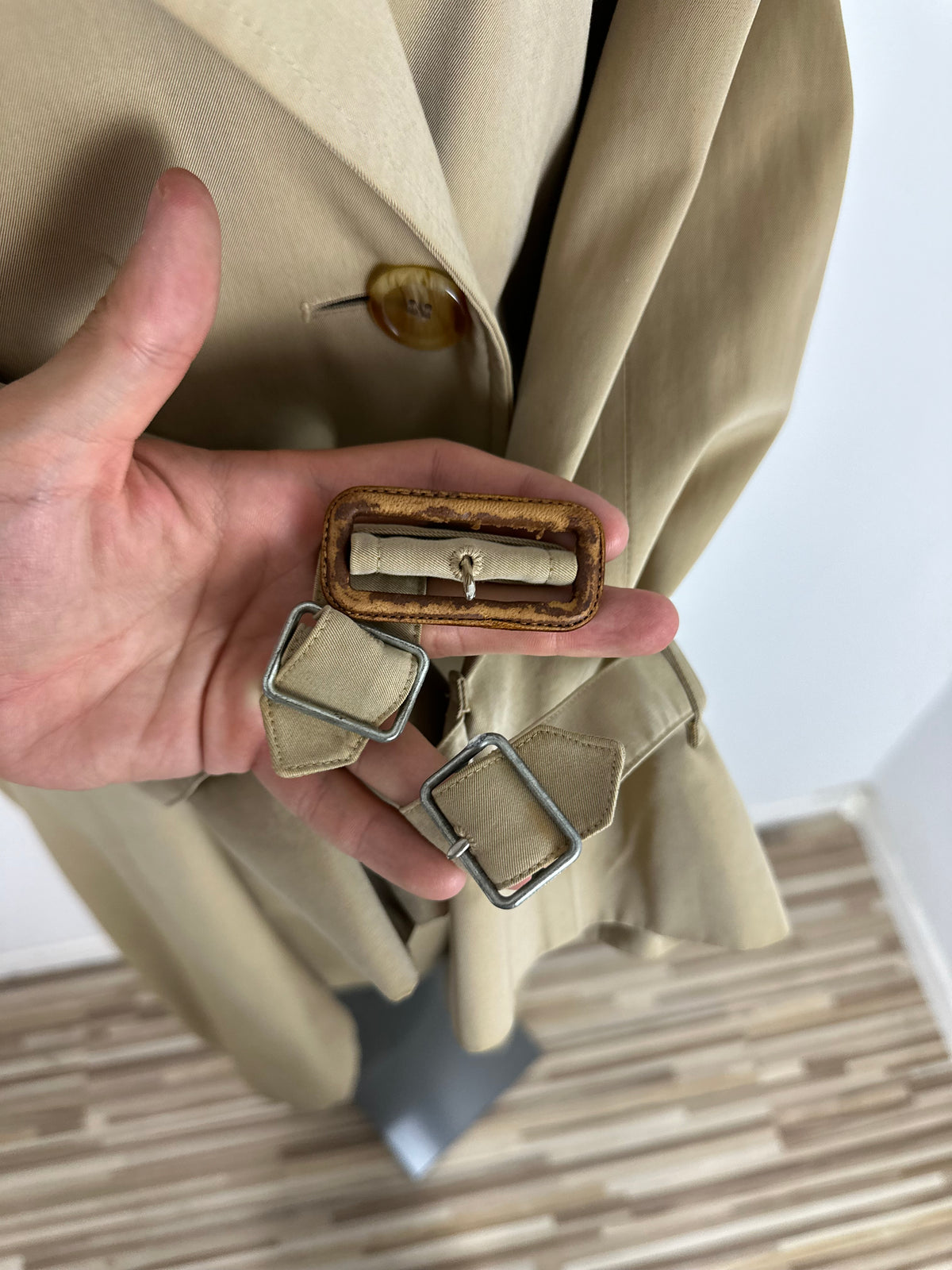 Vintage Burberry Trench Coat Beige Size 12 M