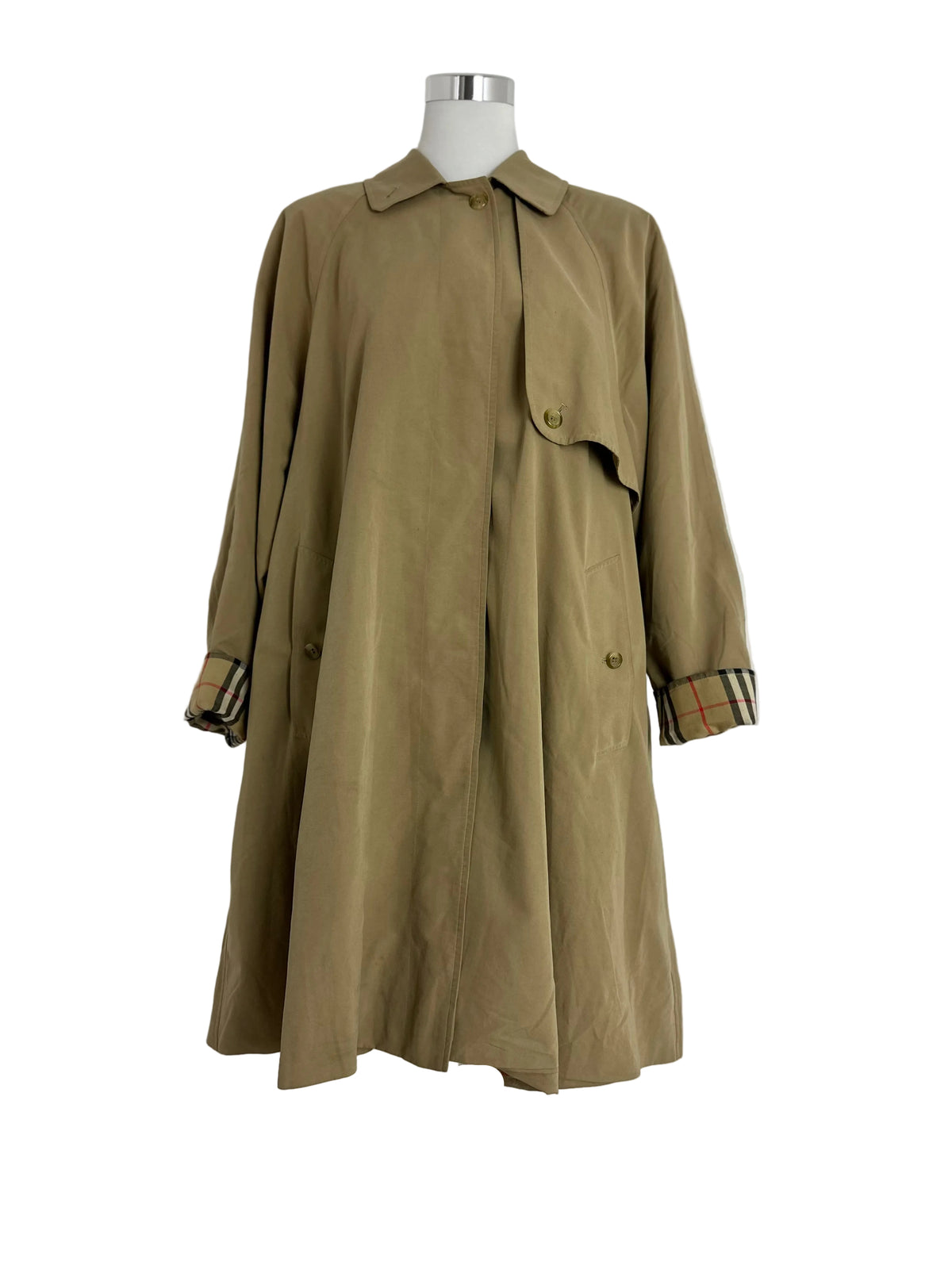 Vintage Burberry Car Coat Beige Size 14 L