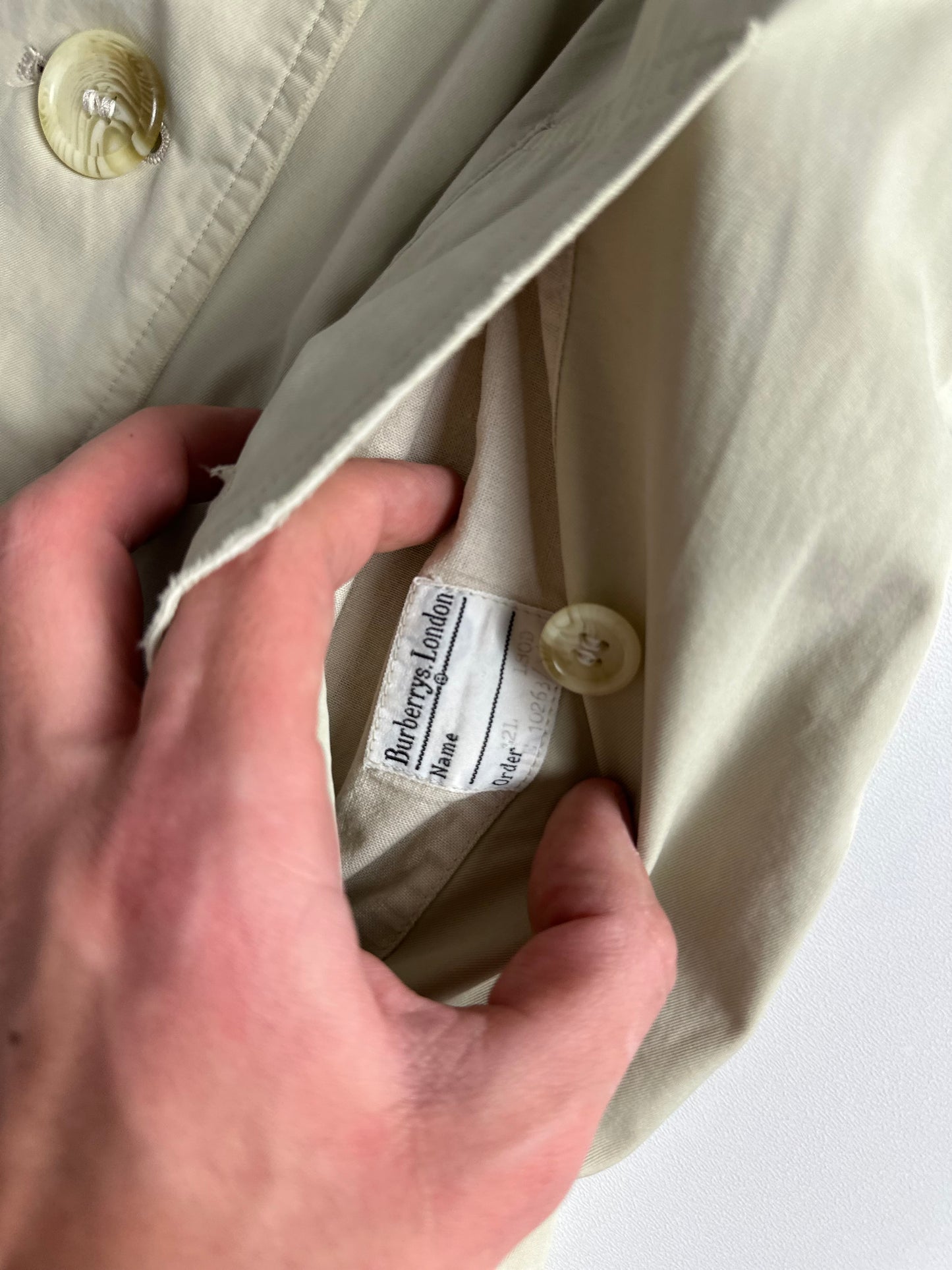 Vintage Burberry Trench Coat Creme Size 8 XS
