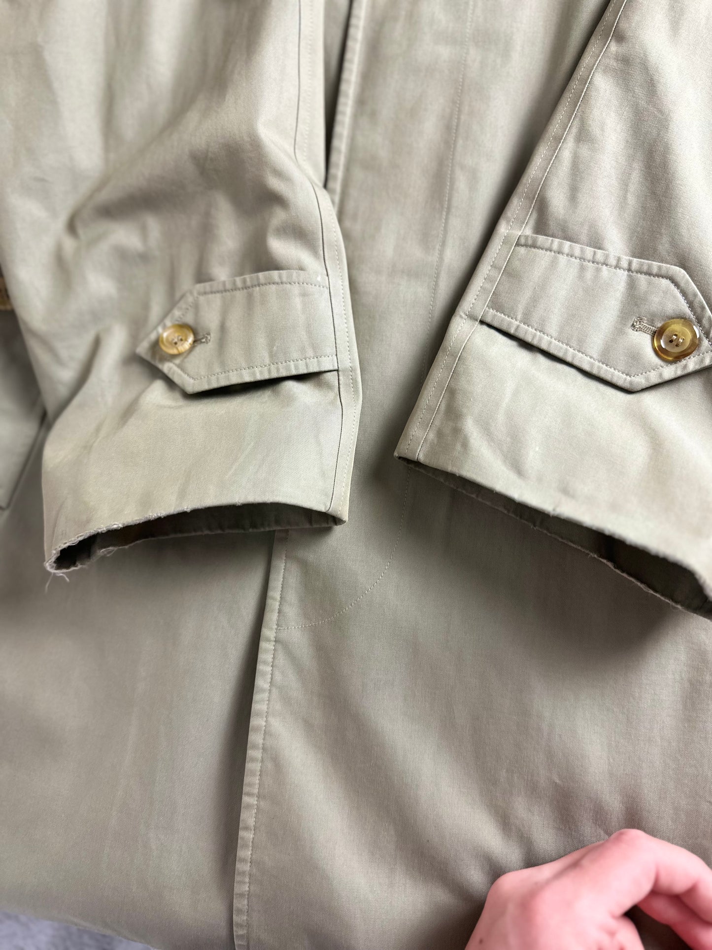 Vintage Burberry Car Coat Oliv Size 46 S With Lining