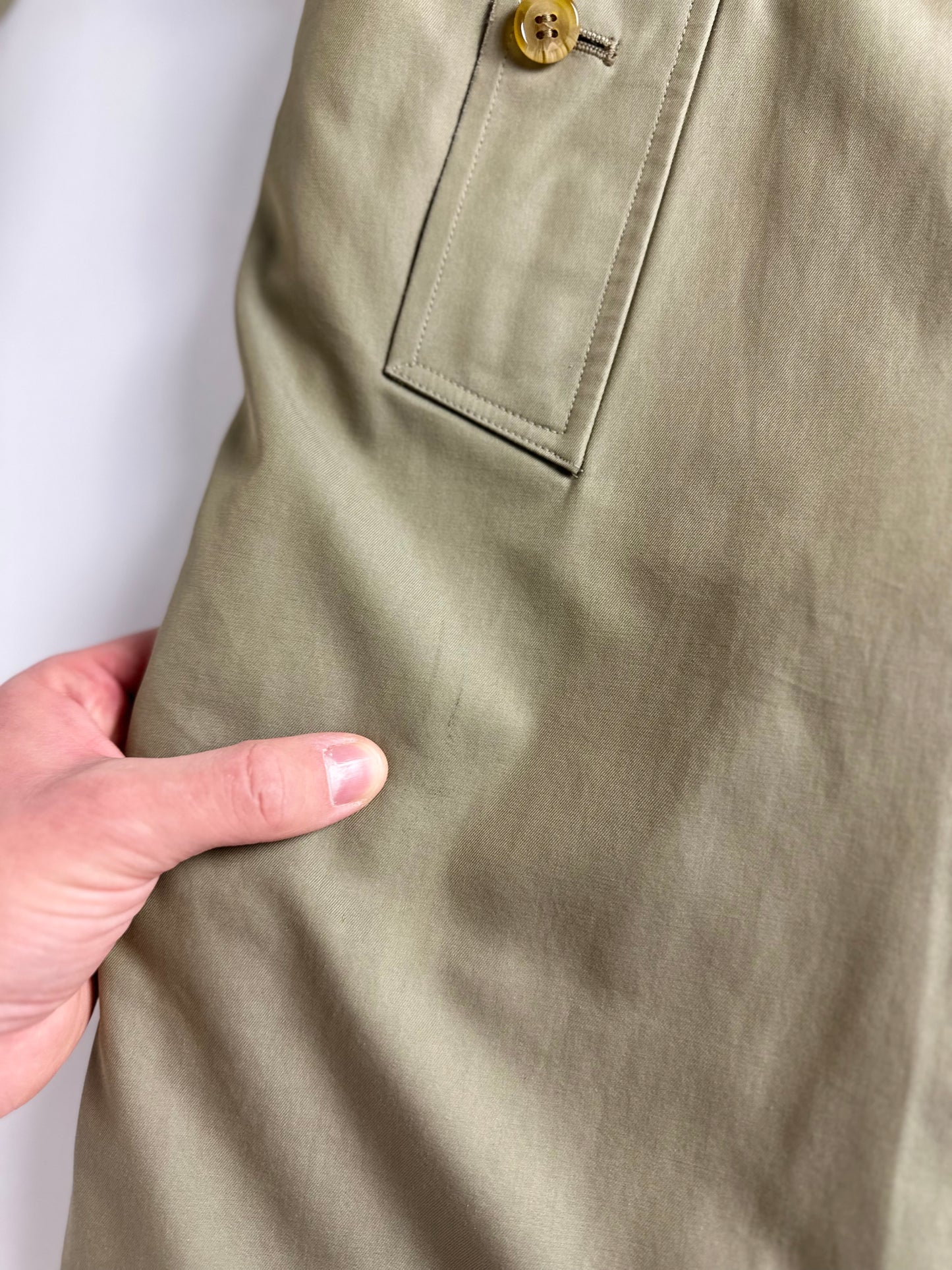 Vintage Burberry Car Coat Oliv Size 46 S With Lining