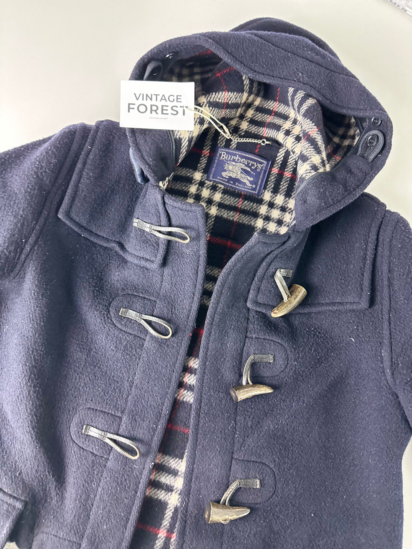Vintage Burberry Duffle Coat Navy Size 12 M
