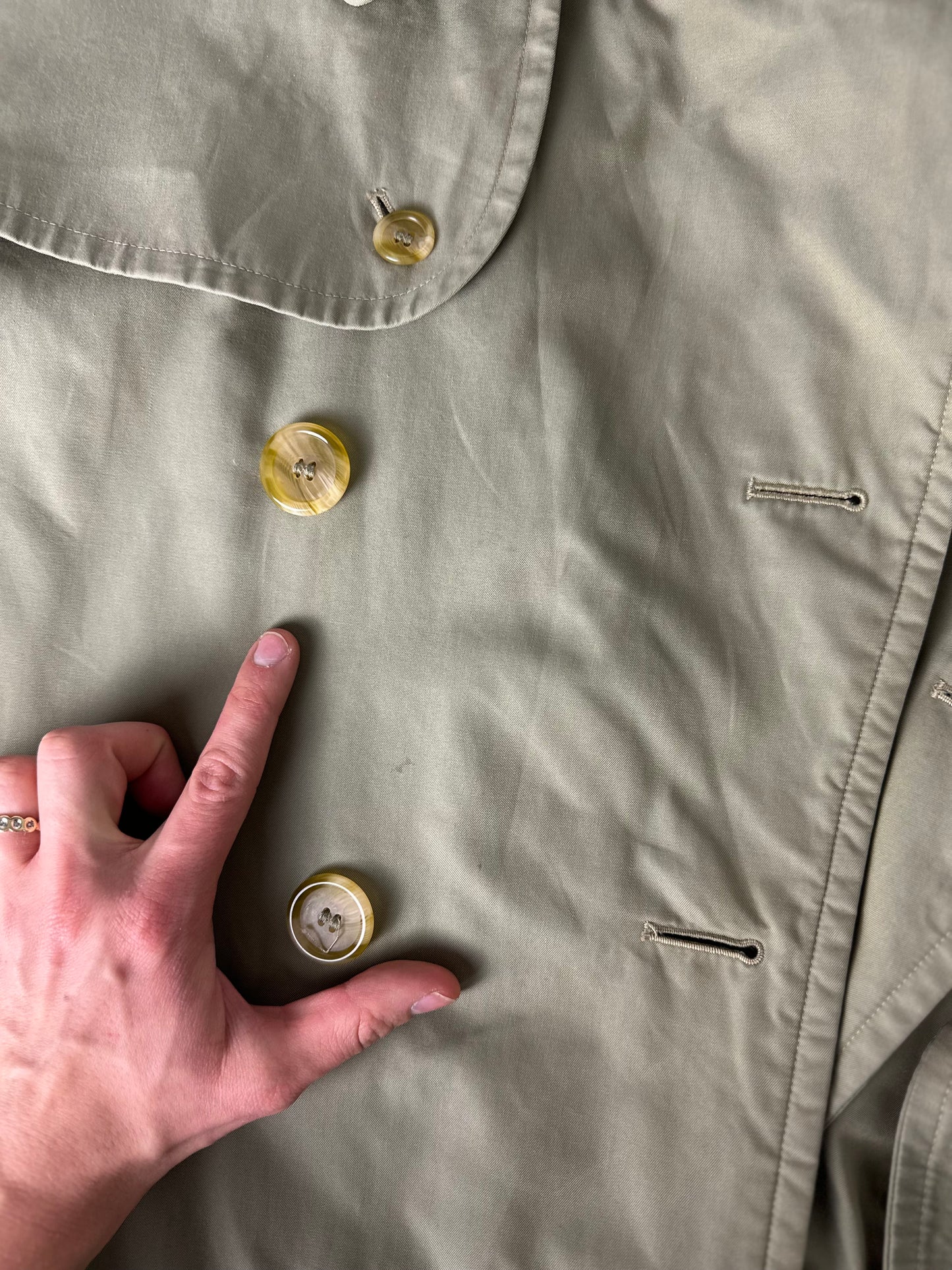 Vintage Burberry Trench Coat Oliv Size 52 L