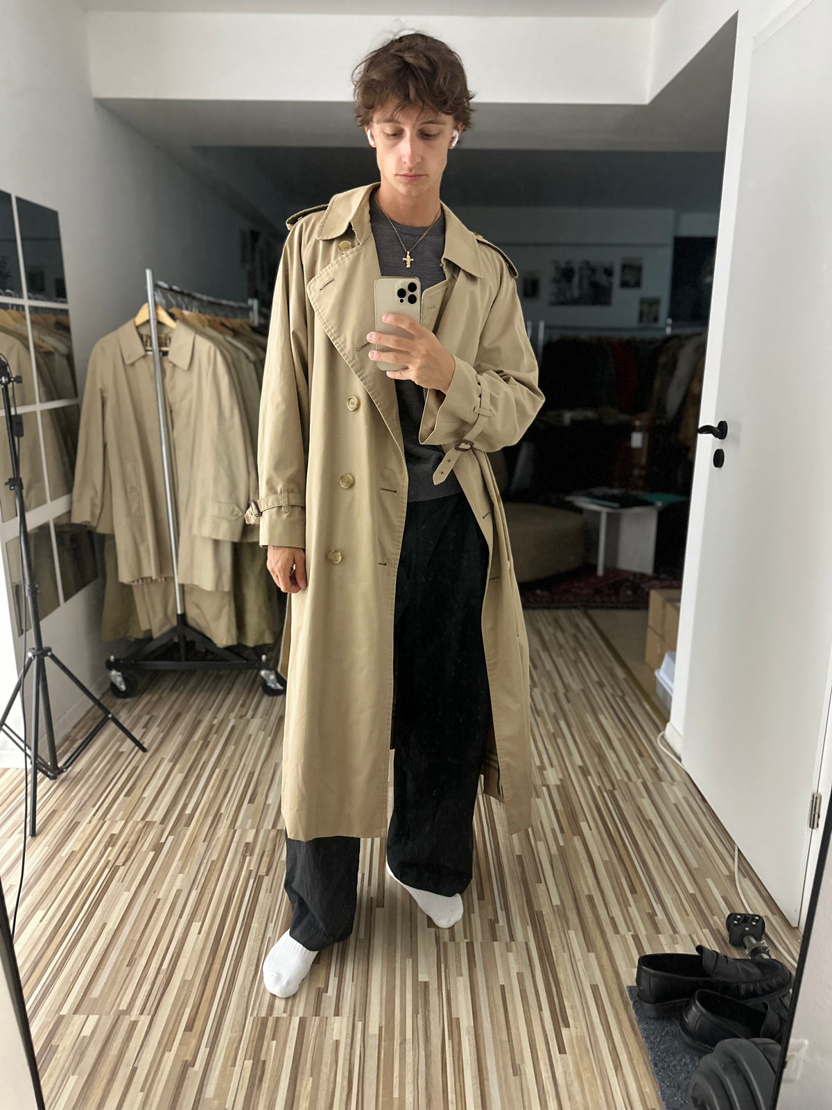 Vintage Burberry Trench Coat Beige Size 58 XXL
