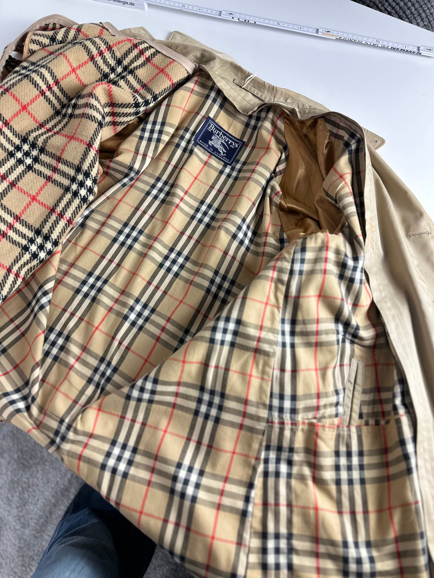 Vintage Burberry Car Coat Beige Size 50 L With Lining