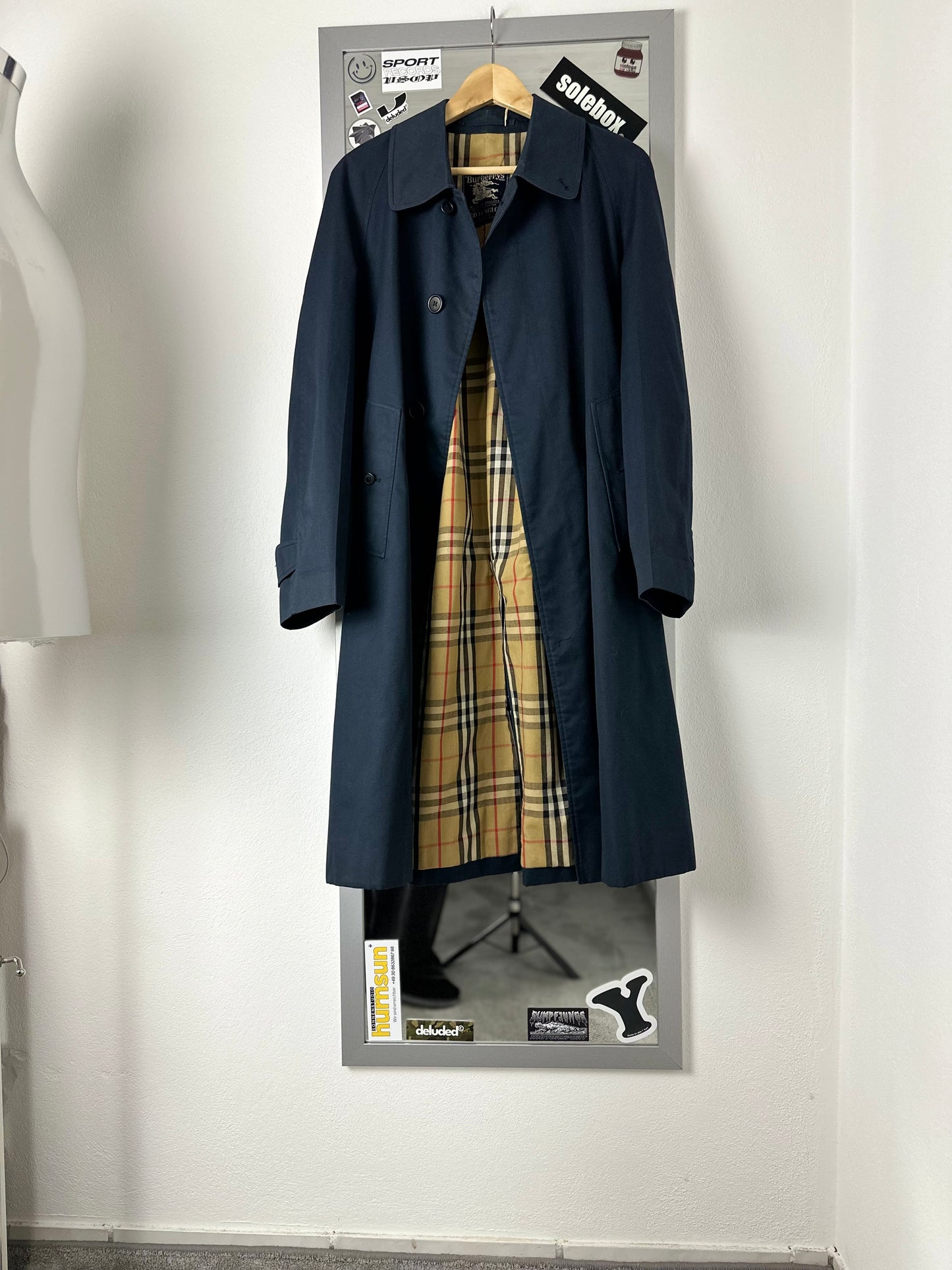 Vintage Burberry Car Coat Navy Size 48 M