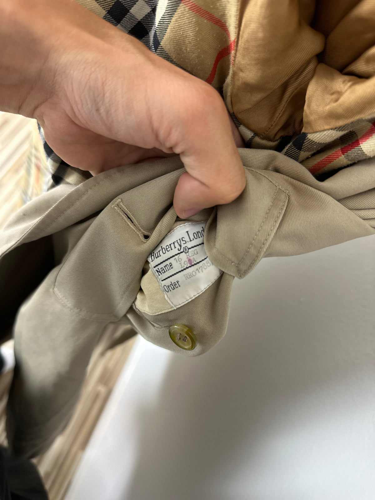 Vintage Burberry Trench Coat Beige Size 16 XL